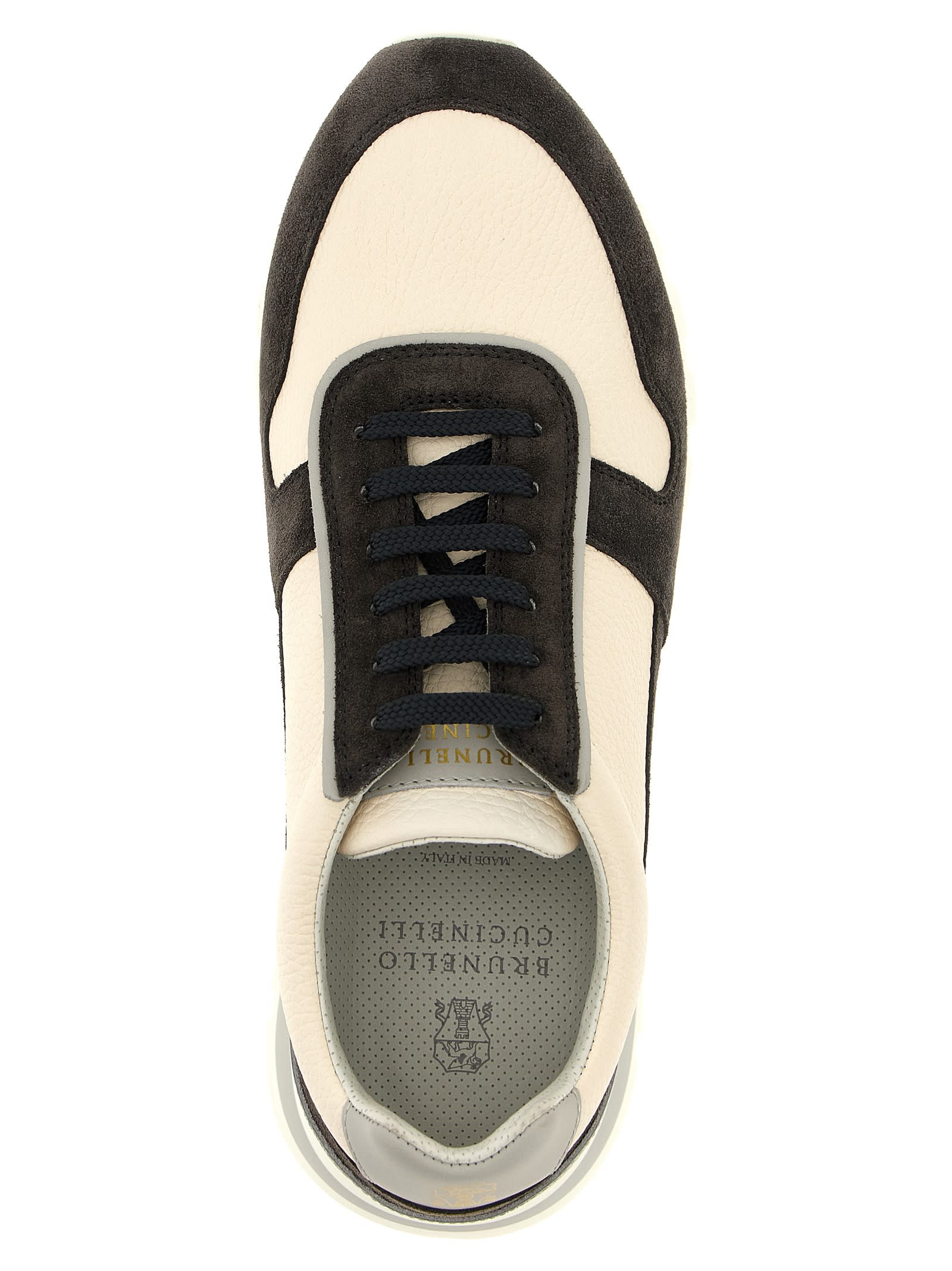 Brunello Cucinelli Men Leather Suede Sneakers In Multi