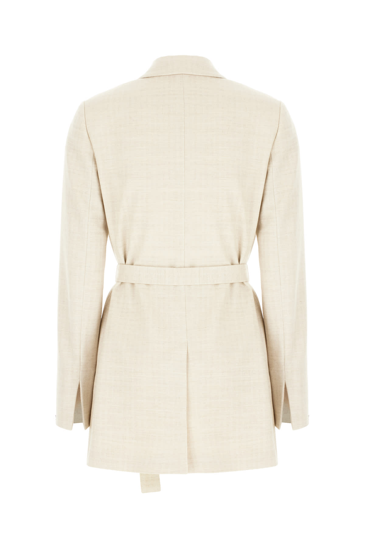 Genny Pastel Yellow Stretch Wool Blend Blazer In Neutral