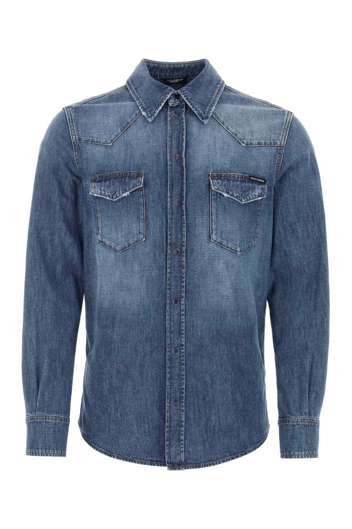 Shop Dolce & Gabbana Denim Shirt In Varianteabbinata