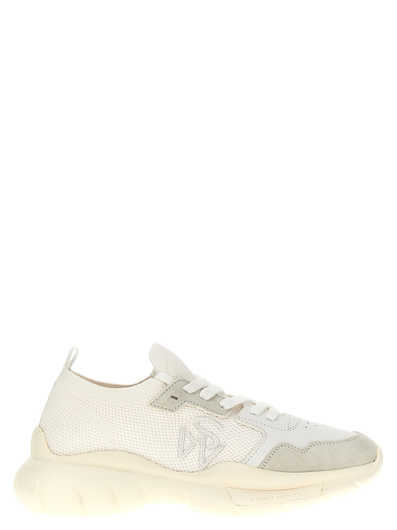 Shop Stuart Weitzman 50/50 Sneakers In White