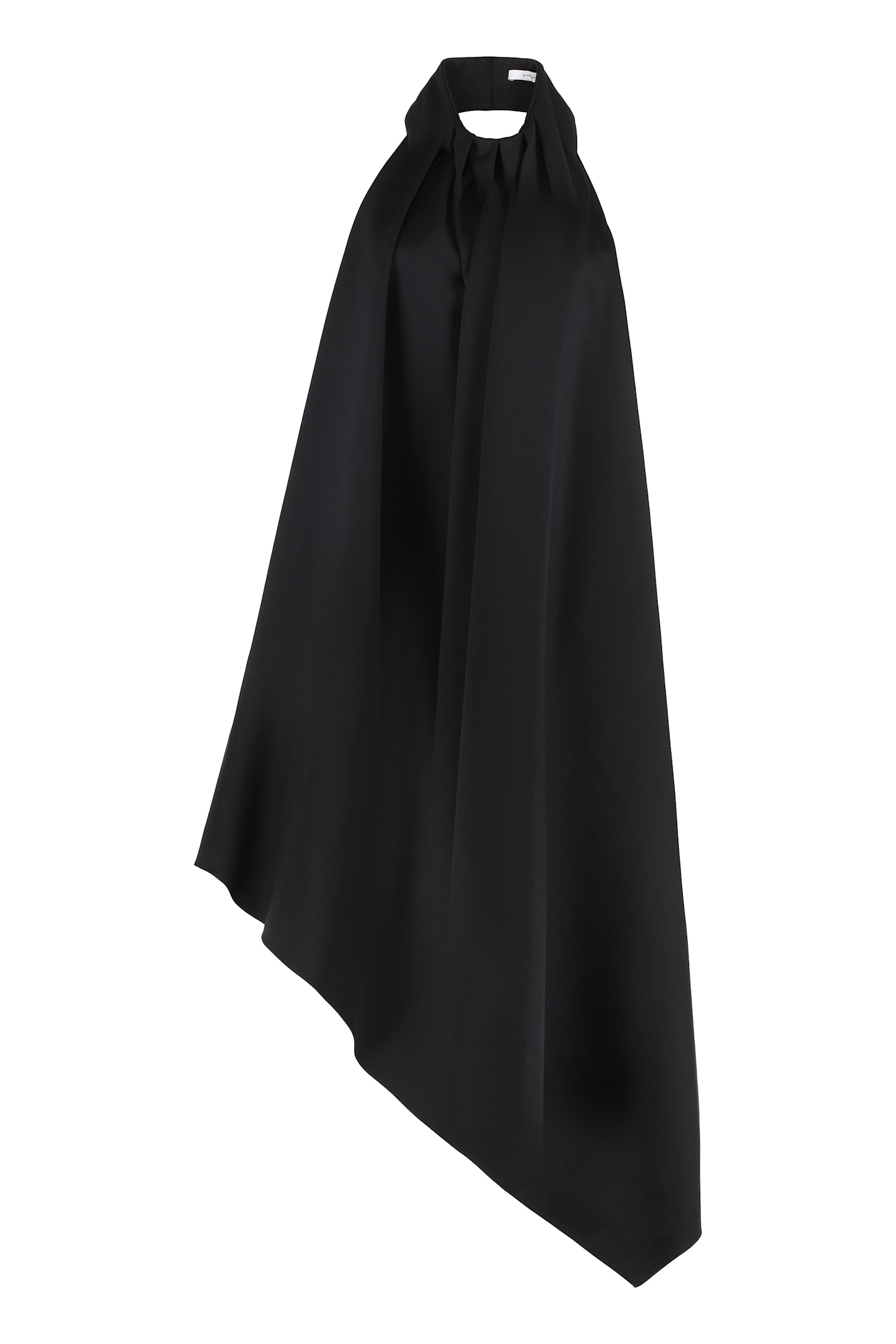 Givenchy Asymmetrical Draped Dress In Wool In Black