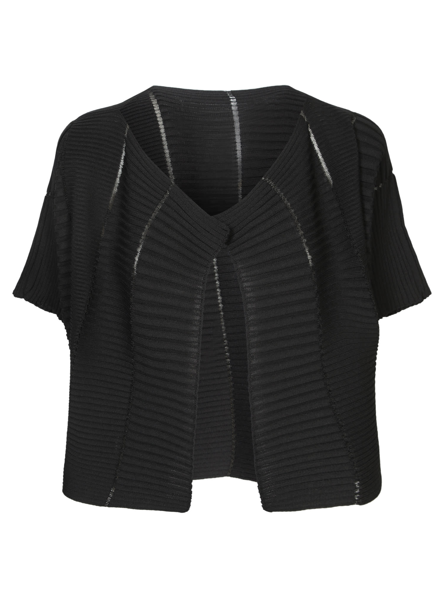 Issey Miyake Column Knit Black Cardigan