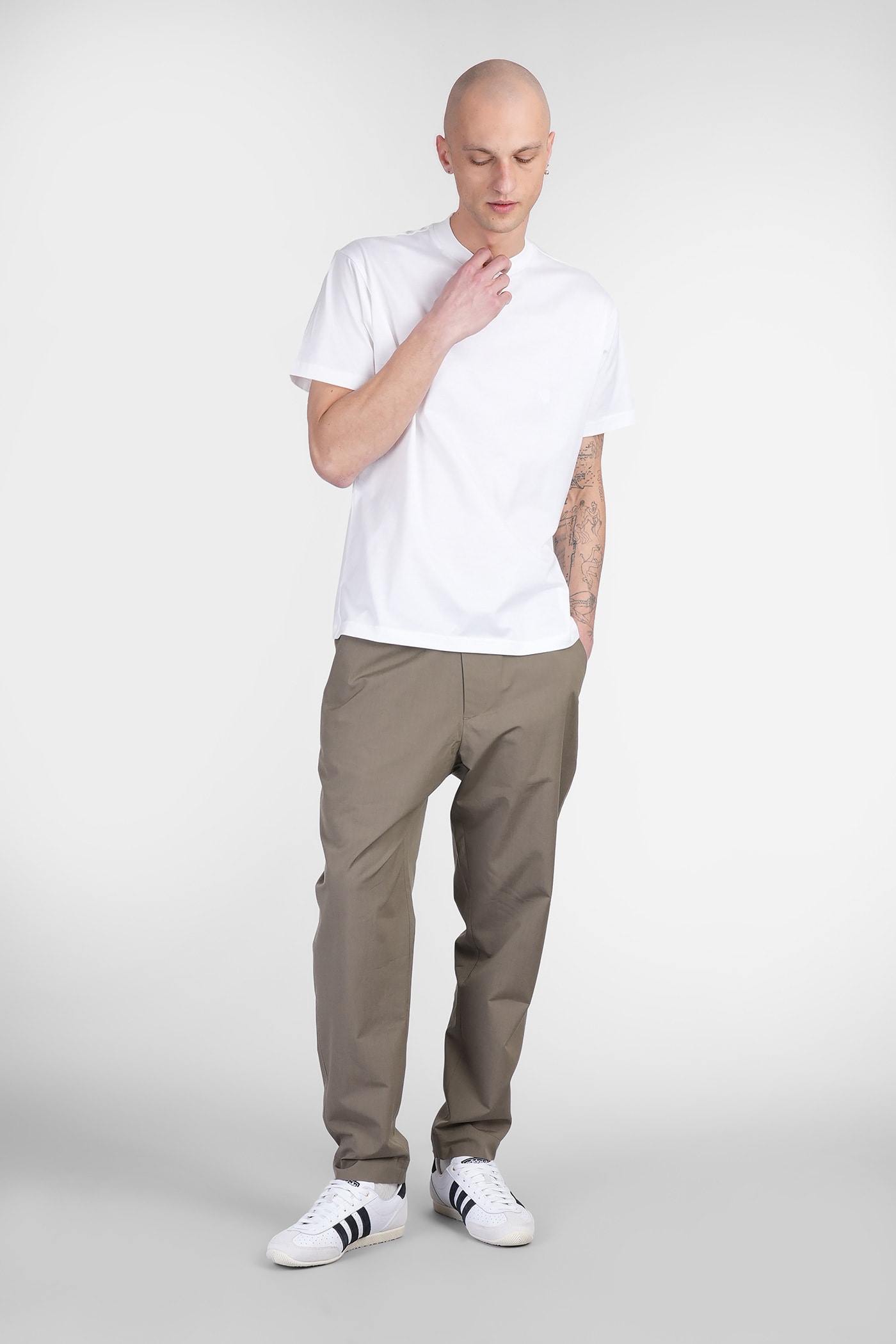 Low Brand George Pants In Green Wool In Green