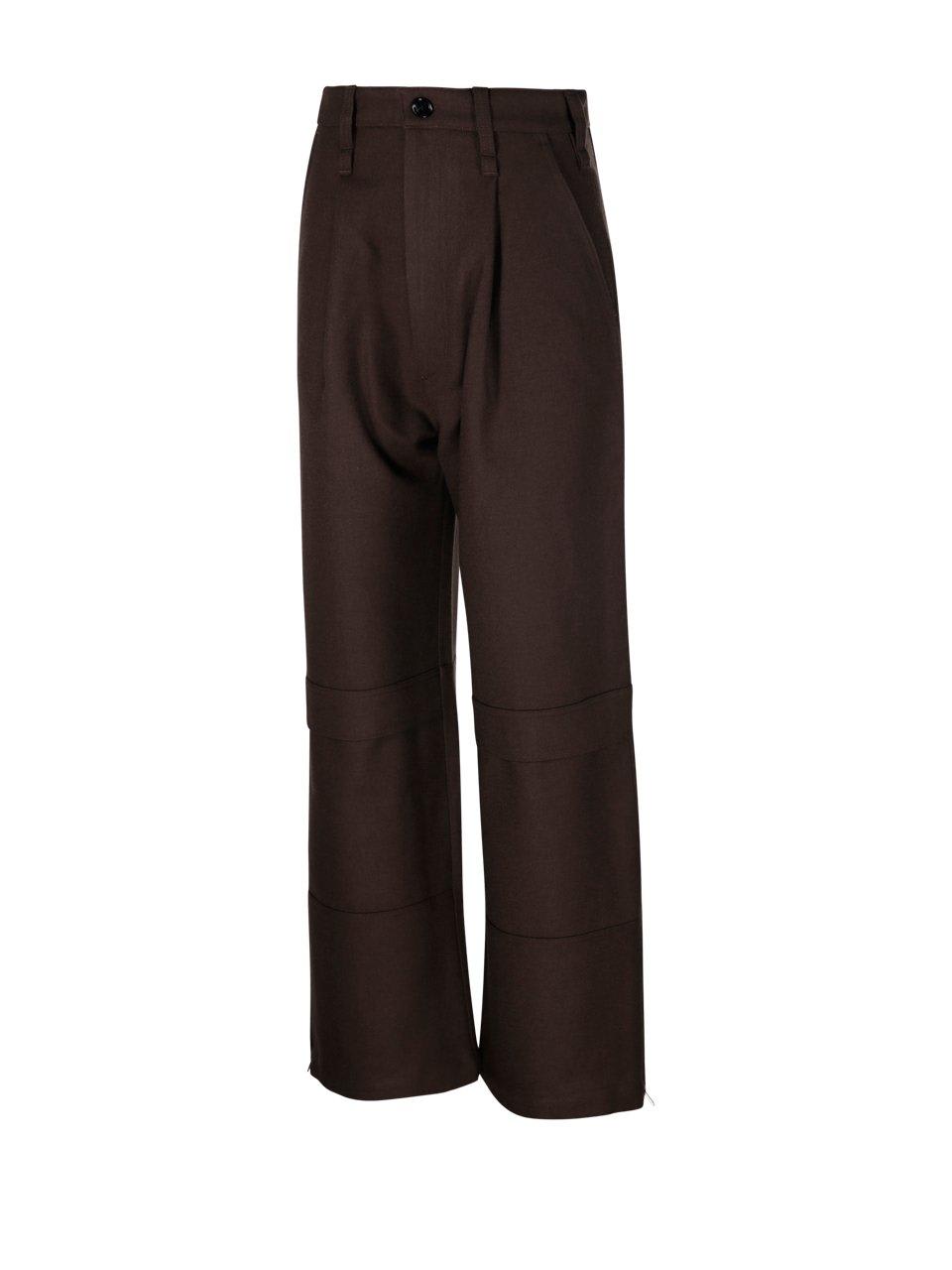Ami Alexandre Mattiussi Gabardine Cargo Trousers In Brown