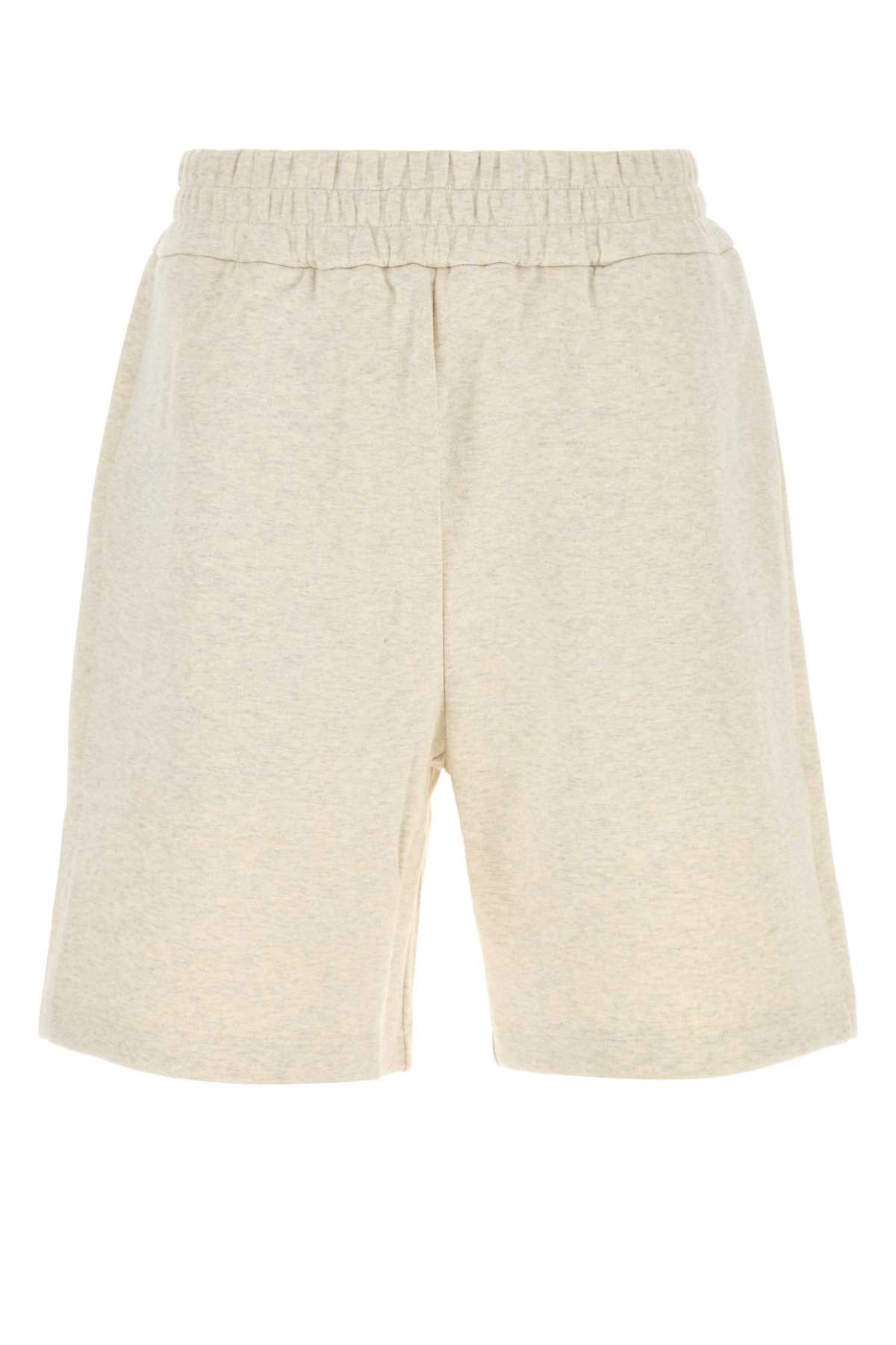 Melange Cream Cotton Bermuda Shorts