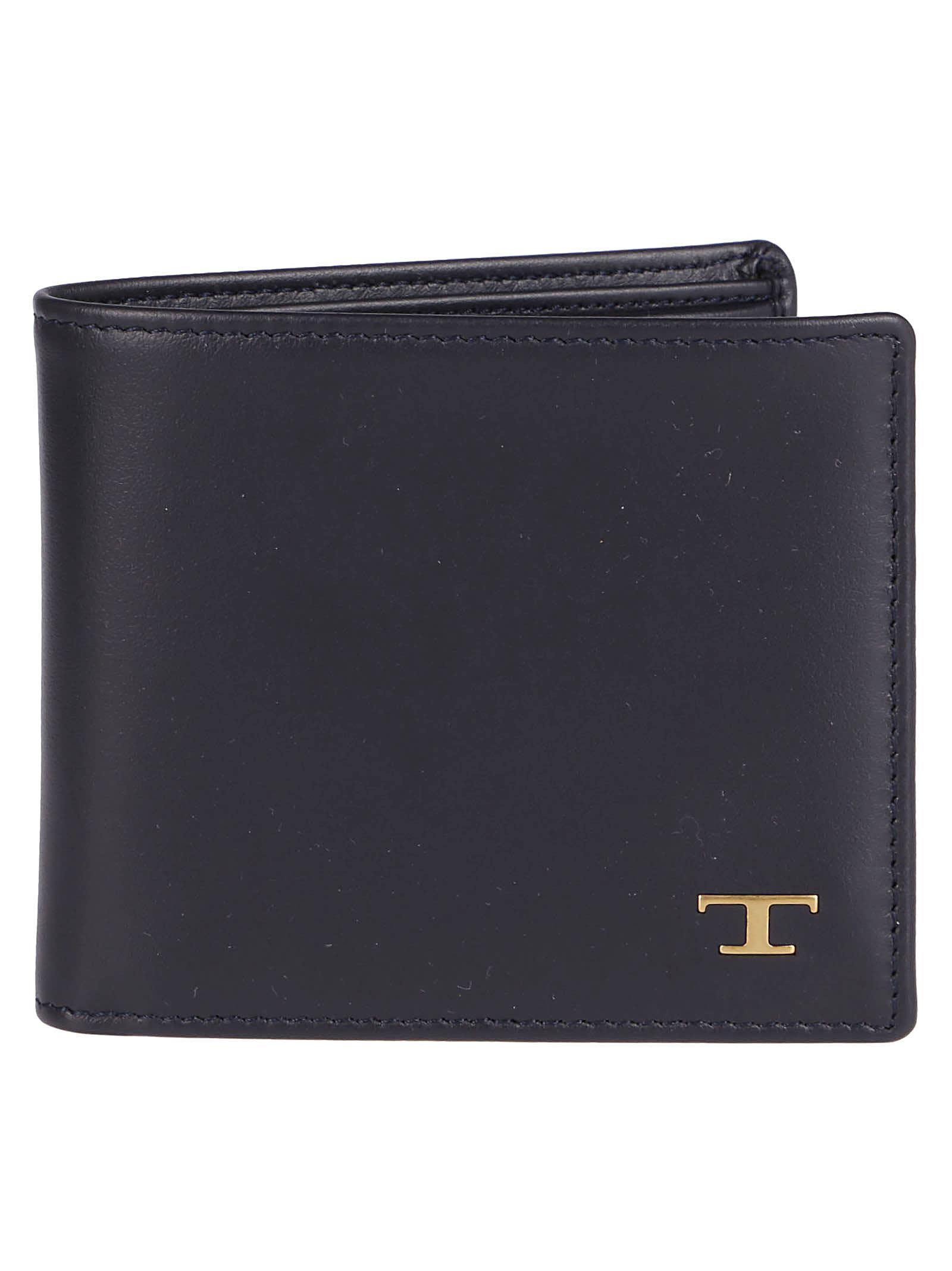 Tod's Blue Leather Wallet In Navy