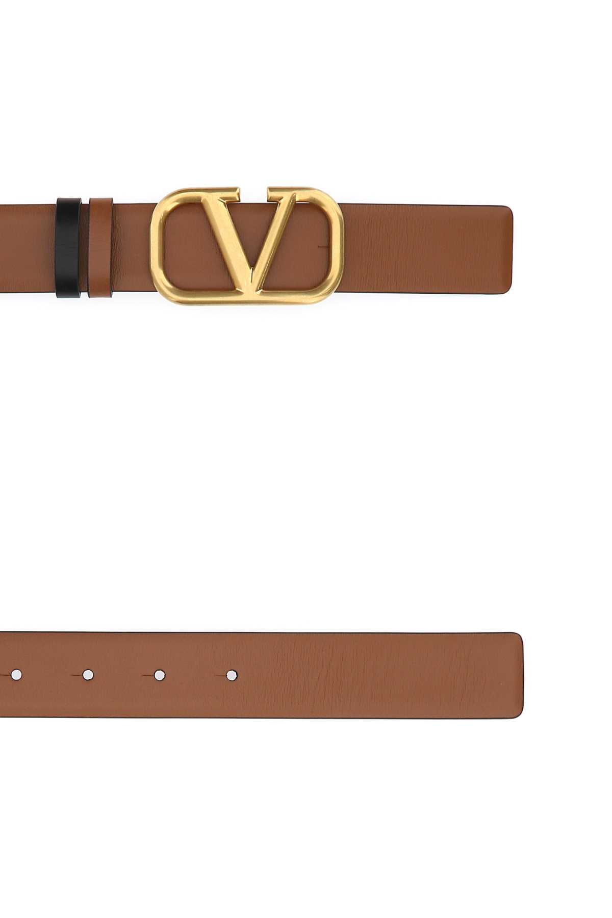Valentino Signature Vlogo Reversible Belt In Sellerianero