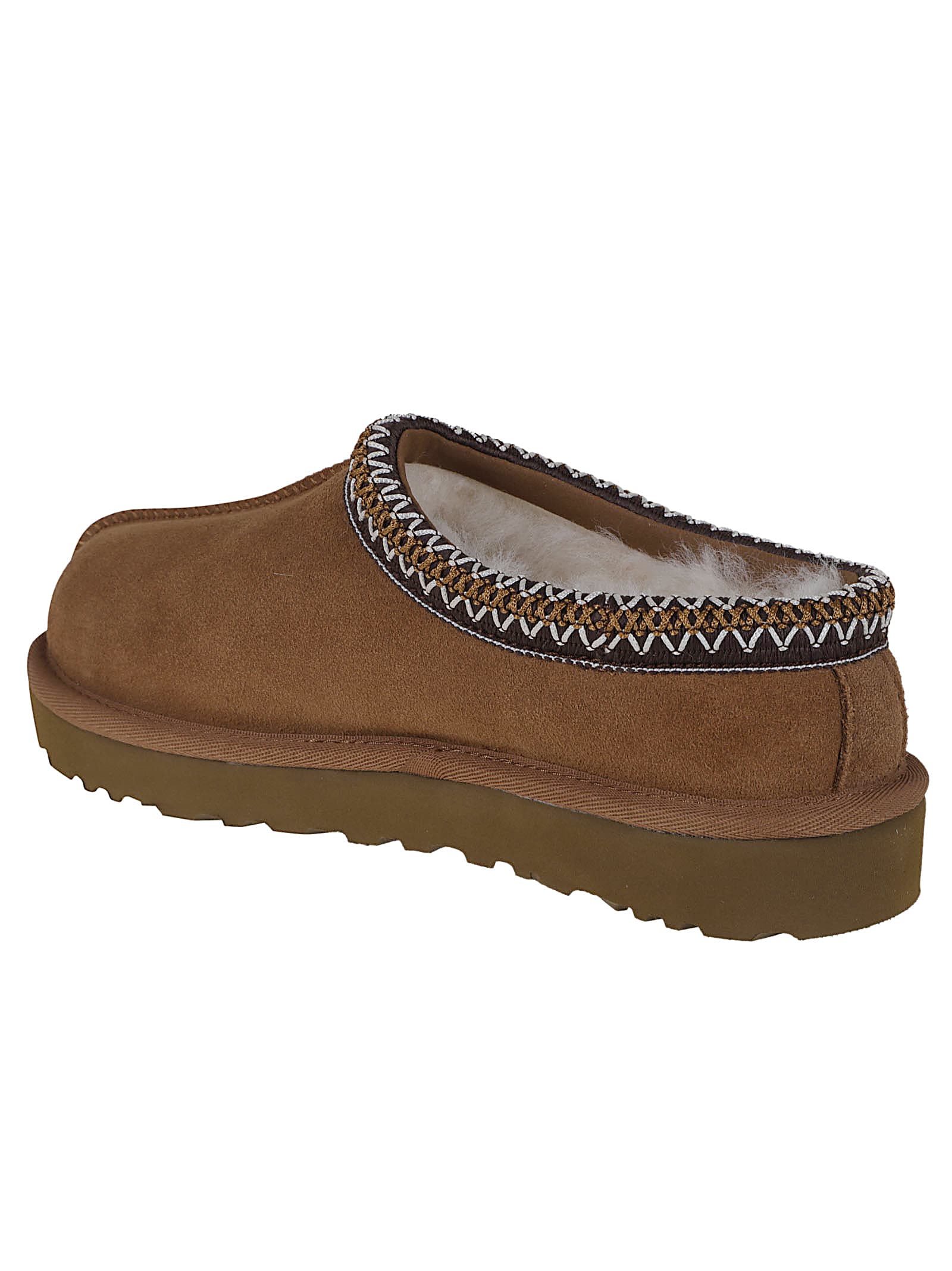 Ugg Tasman Womens Suede Wool Mule Slippers In Brown