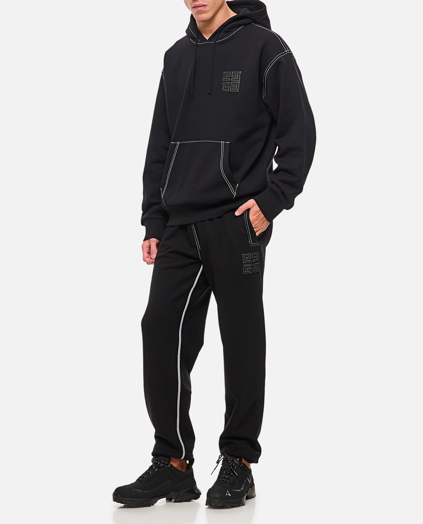 Givenchy Men Hoodie In Black White