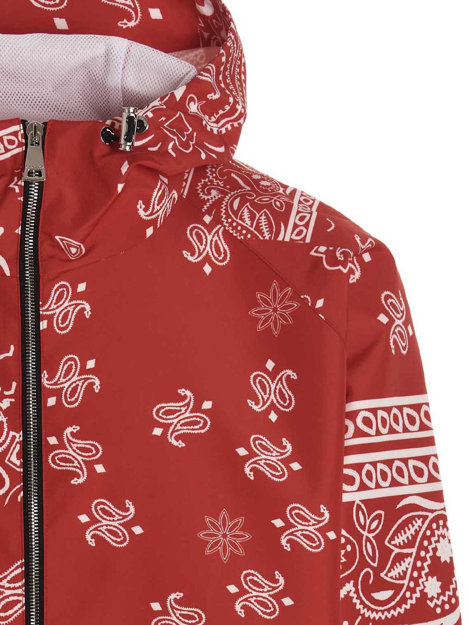 Shop Khrisjoy Windbreaker Bandana Hood Jacket In Red