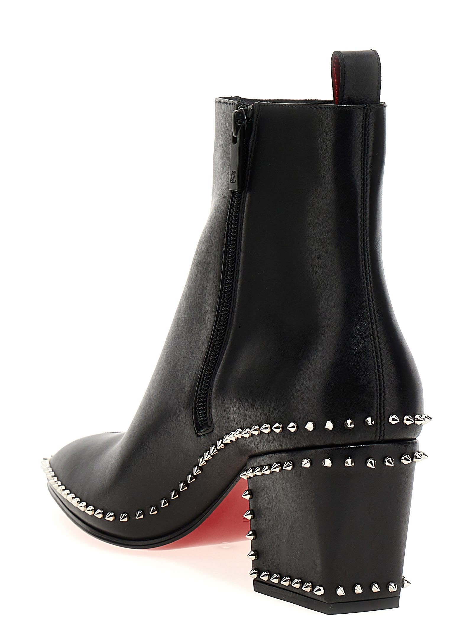 Shop Christian Louboutin Rosalio St Spikes Ankle Boots In Black