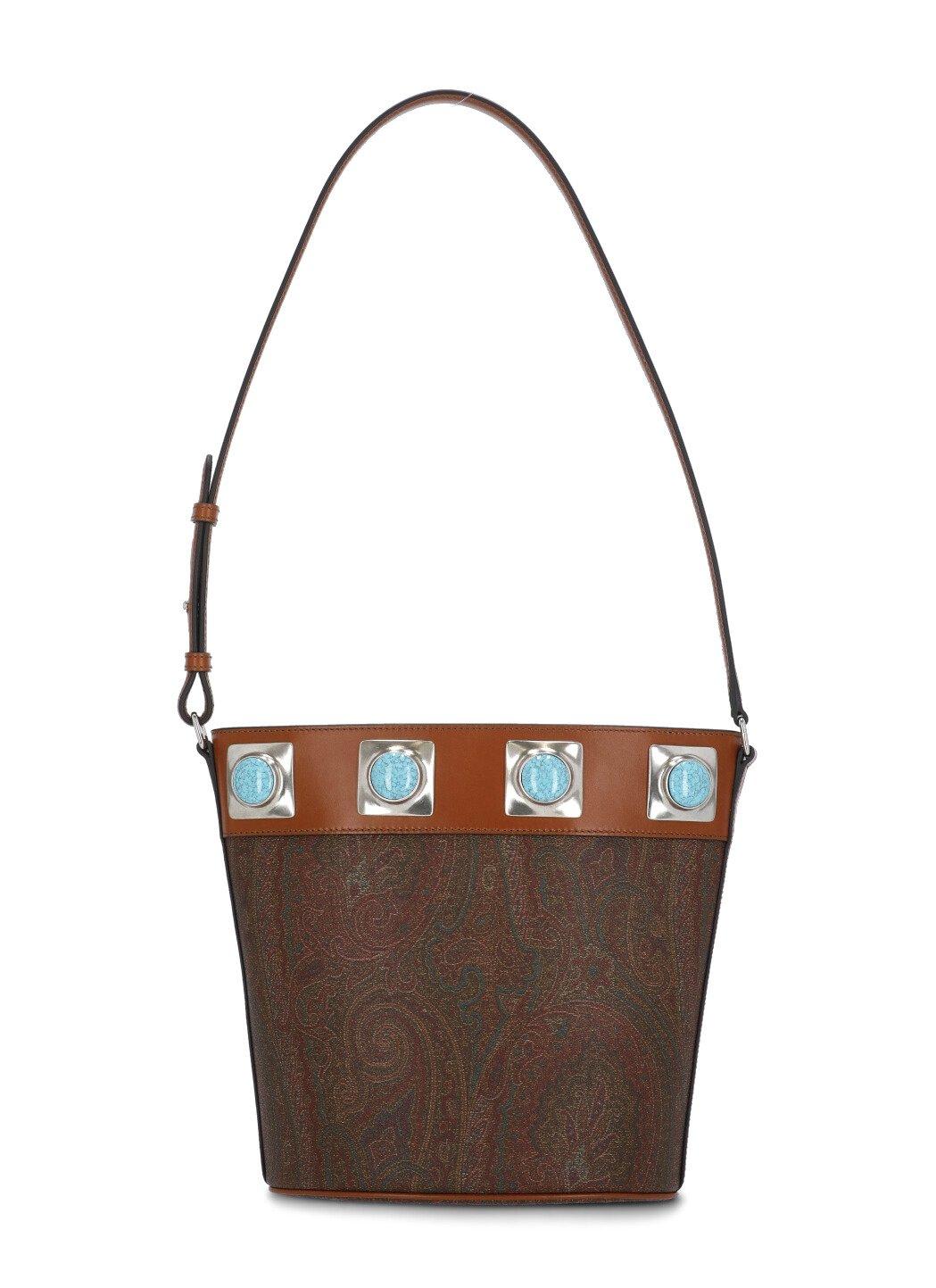 Etro Paisley Crown Me Strapped Bucket Bag