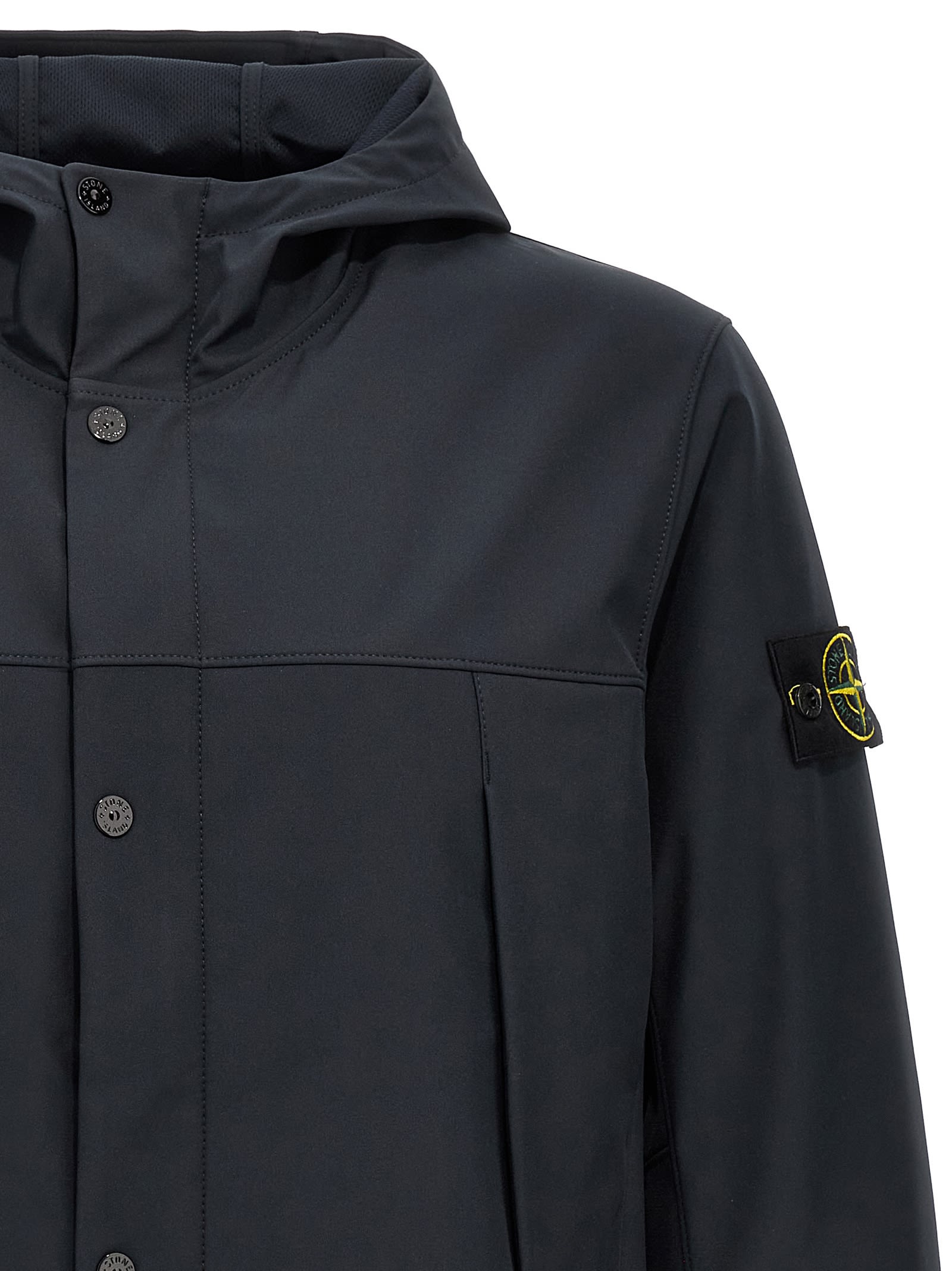 Stone Island Down Jacket In Blue