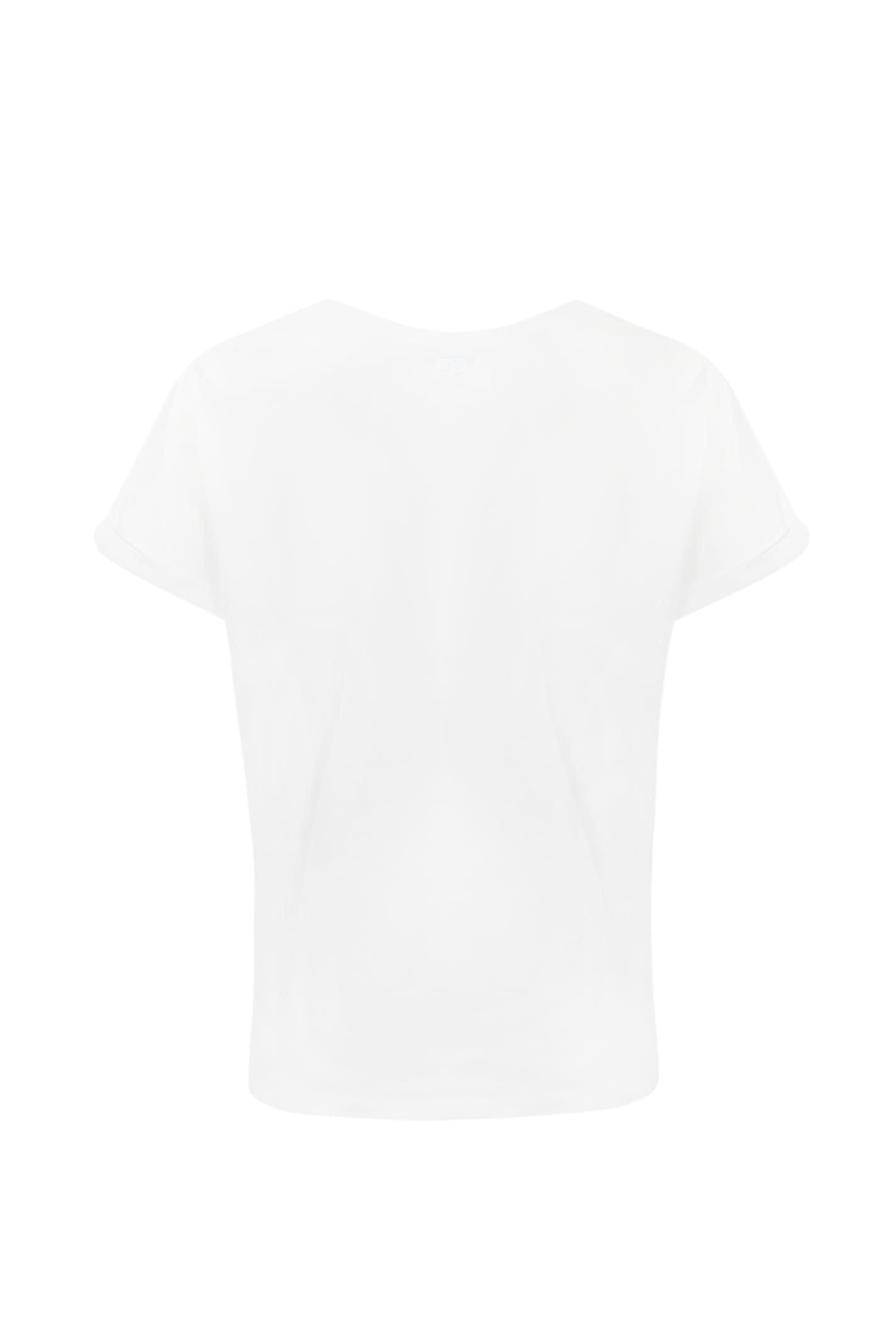 Shop Twinset T-shirt With Four-leaf Clover Print In Bianco Ottico