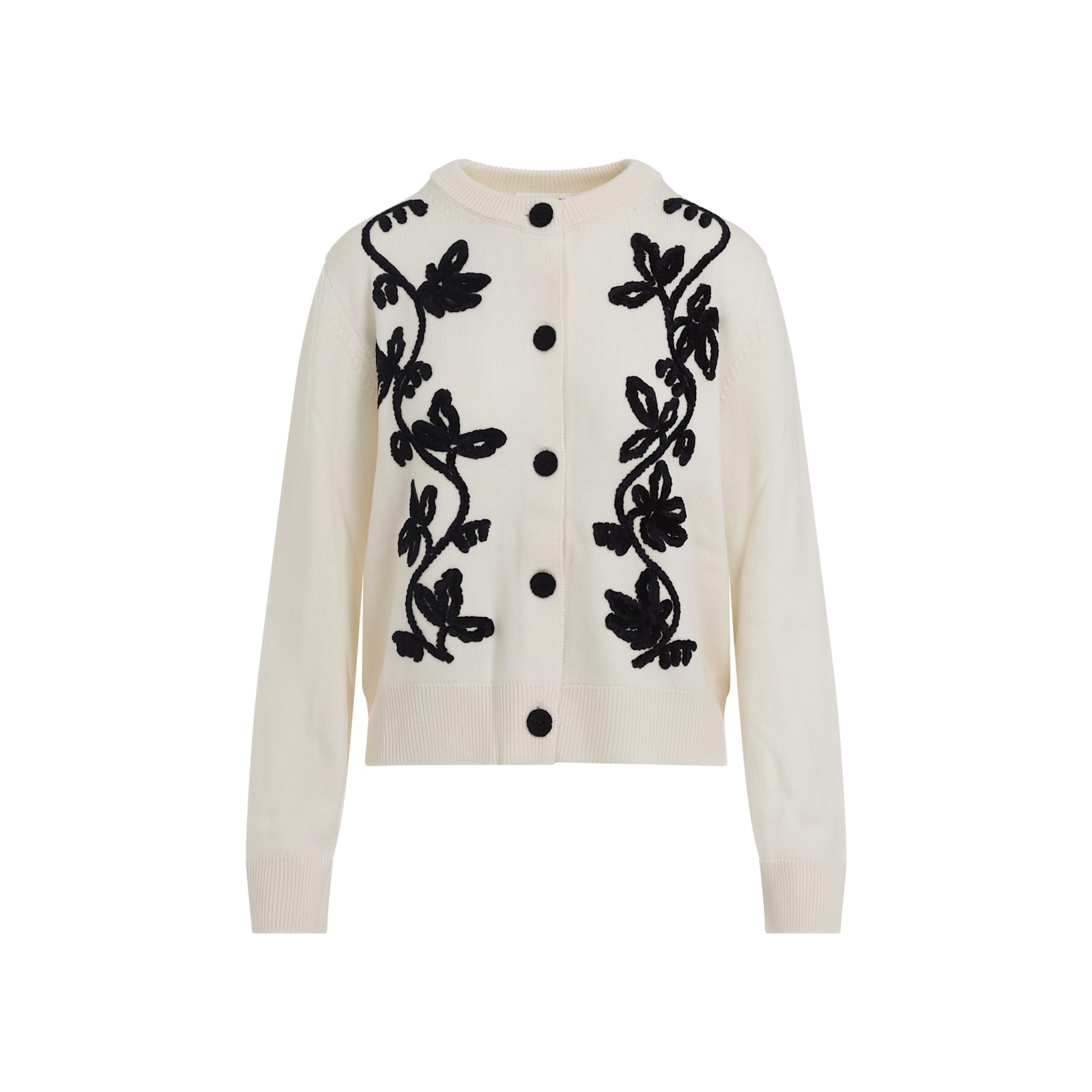 Jil Sander Long Sleeves Cardigan Velvet Embroidery In Gray