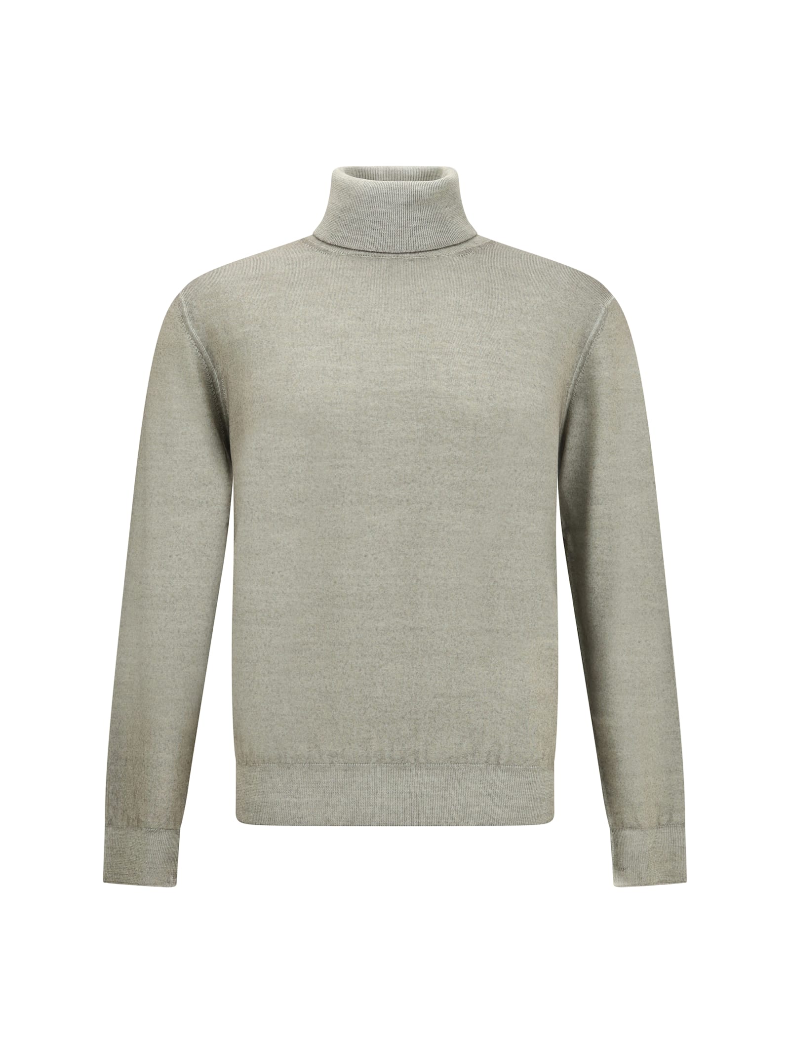 Cruciani Ribbed Turtleneck Sweater In Gray