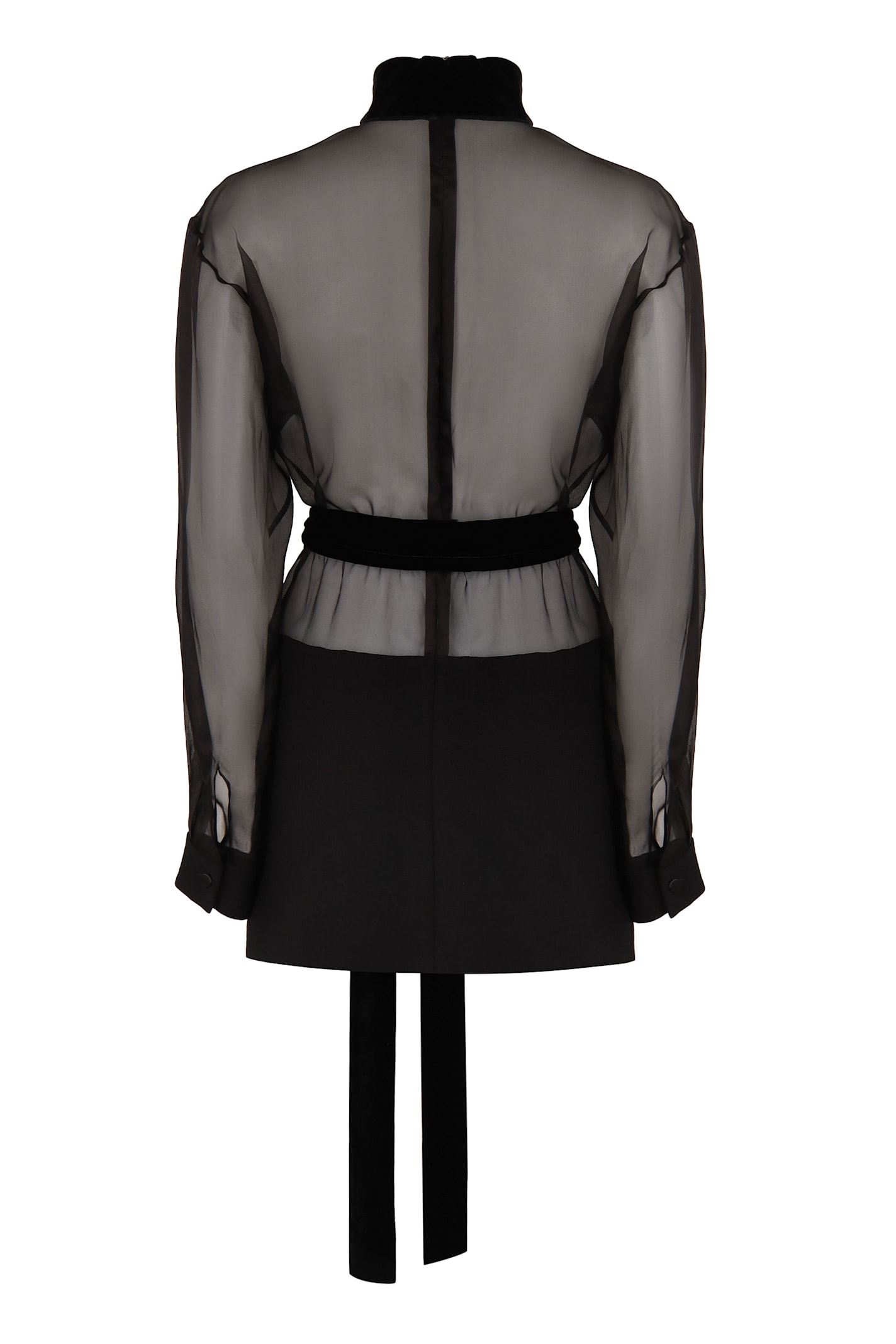 Dolce & Gabbana High Collar Long Sleeve Dress In Black