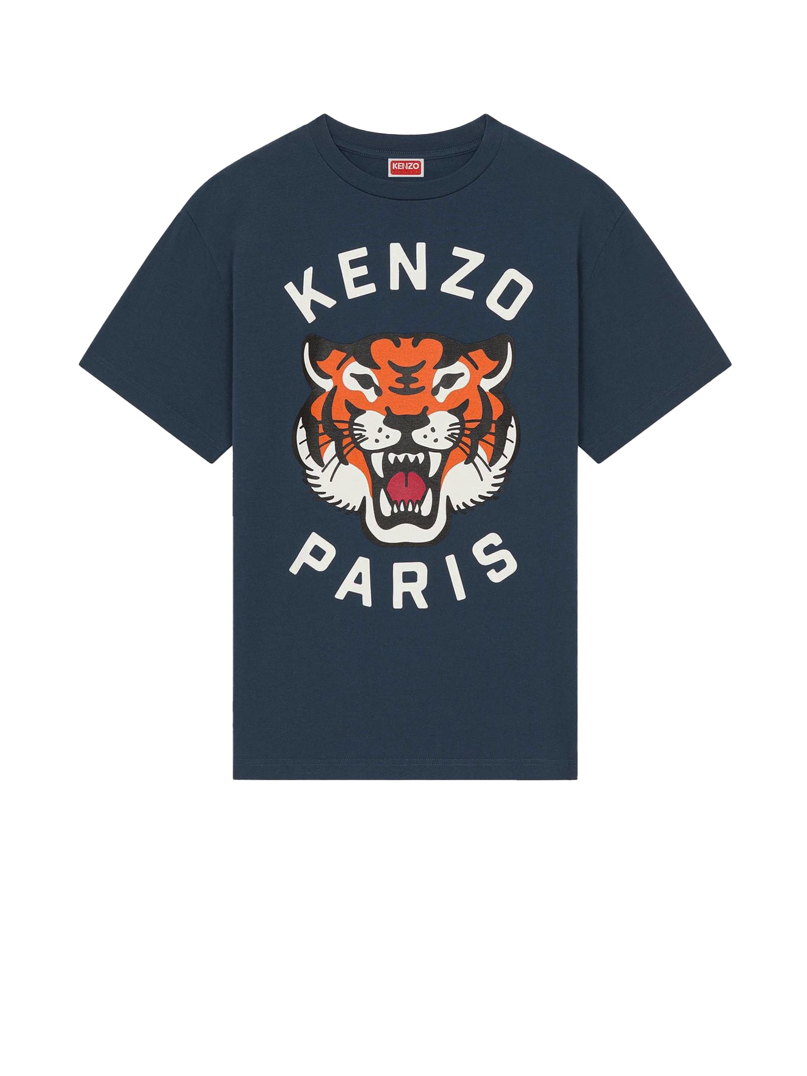 Shop Kenzo Lucky Tiger Oversized Unisex T-shirt In Midnight Blue