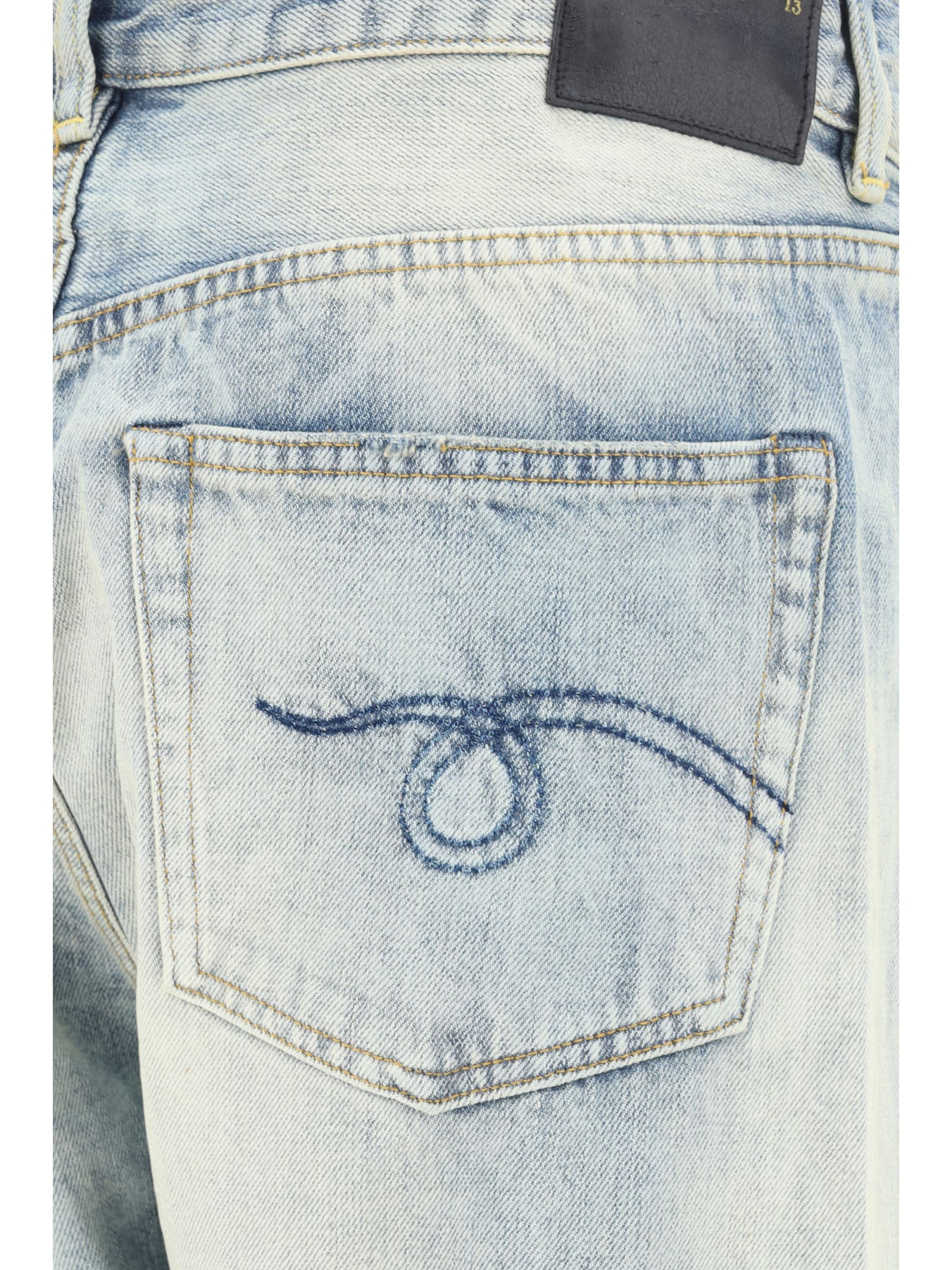 Shop R13 Cross Over Jeans In Vintage Ash Blue