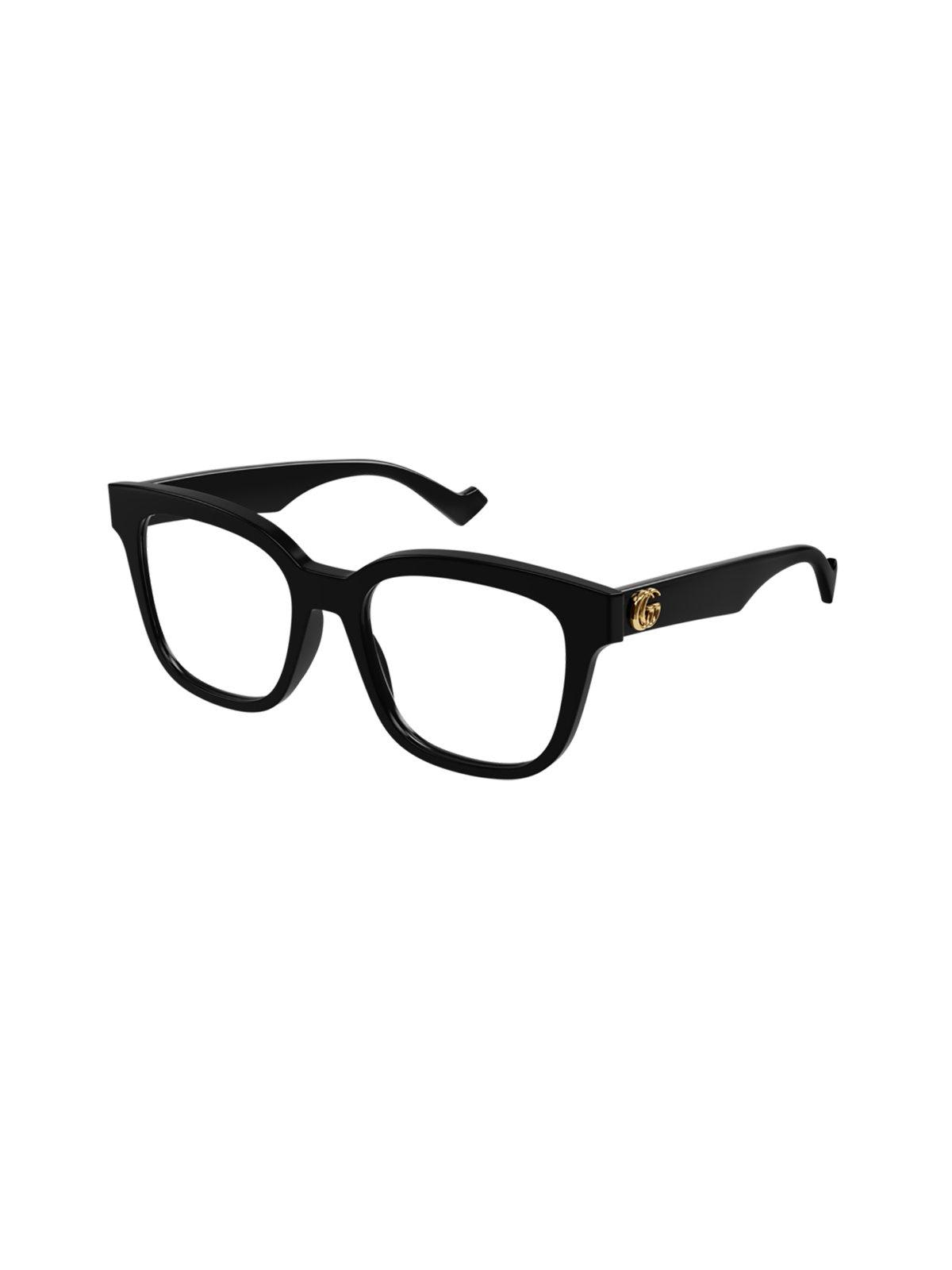 Shop Gucci Square Frame Glasses In 004 Black Black Transpare