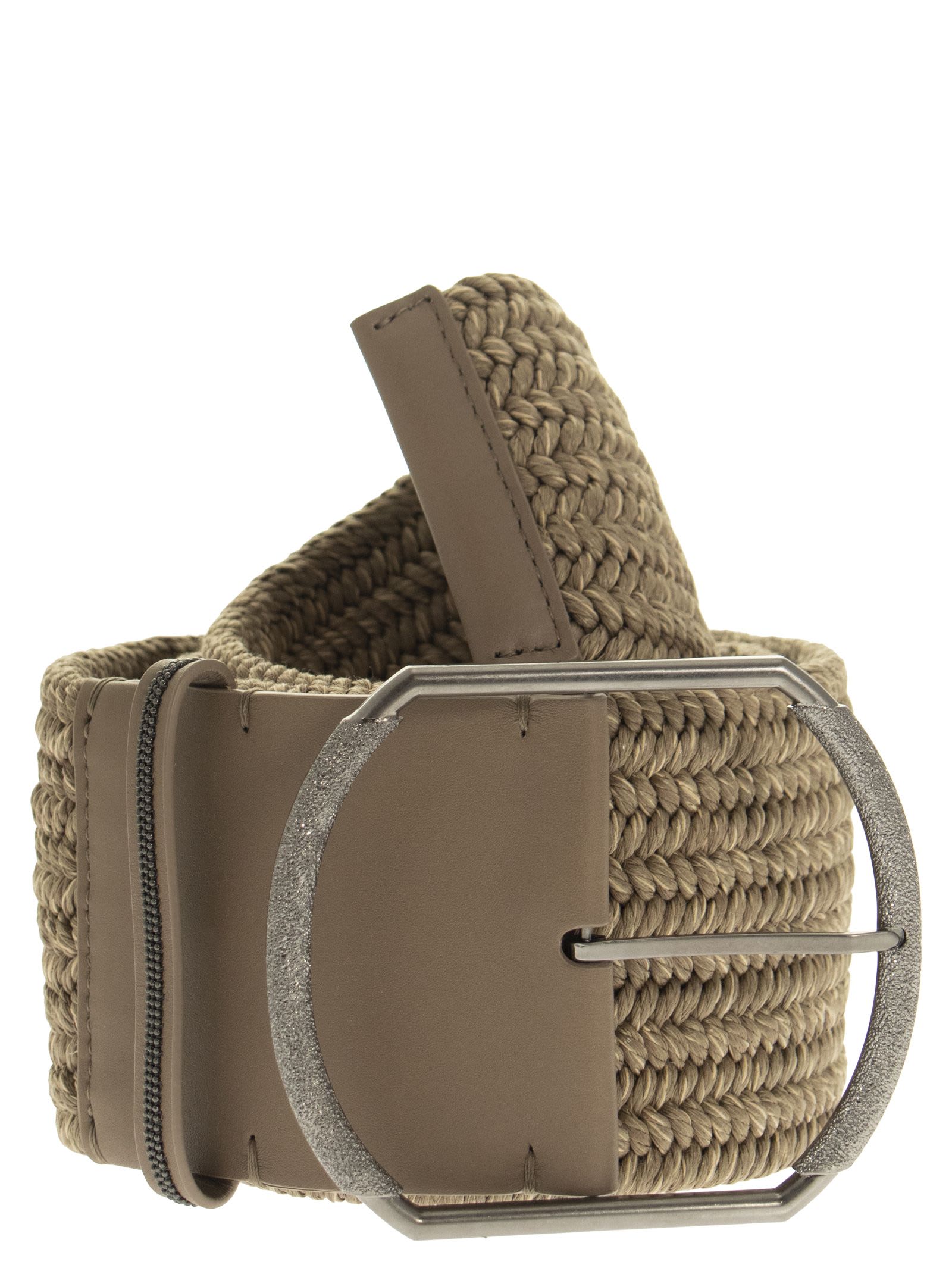 Brunello Cucinelli High Braided Belt With shiny Loop