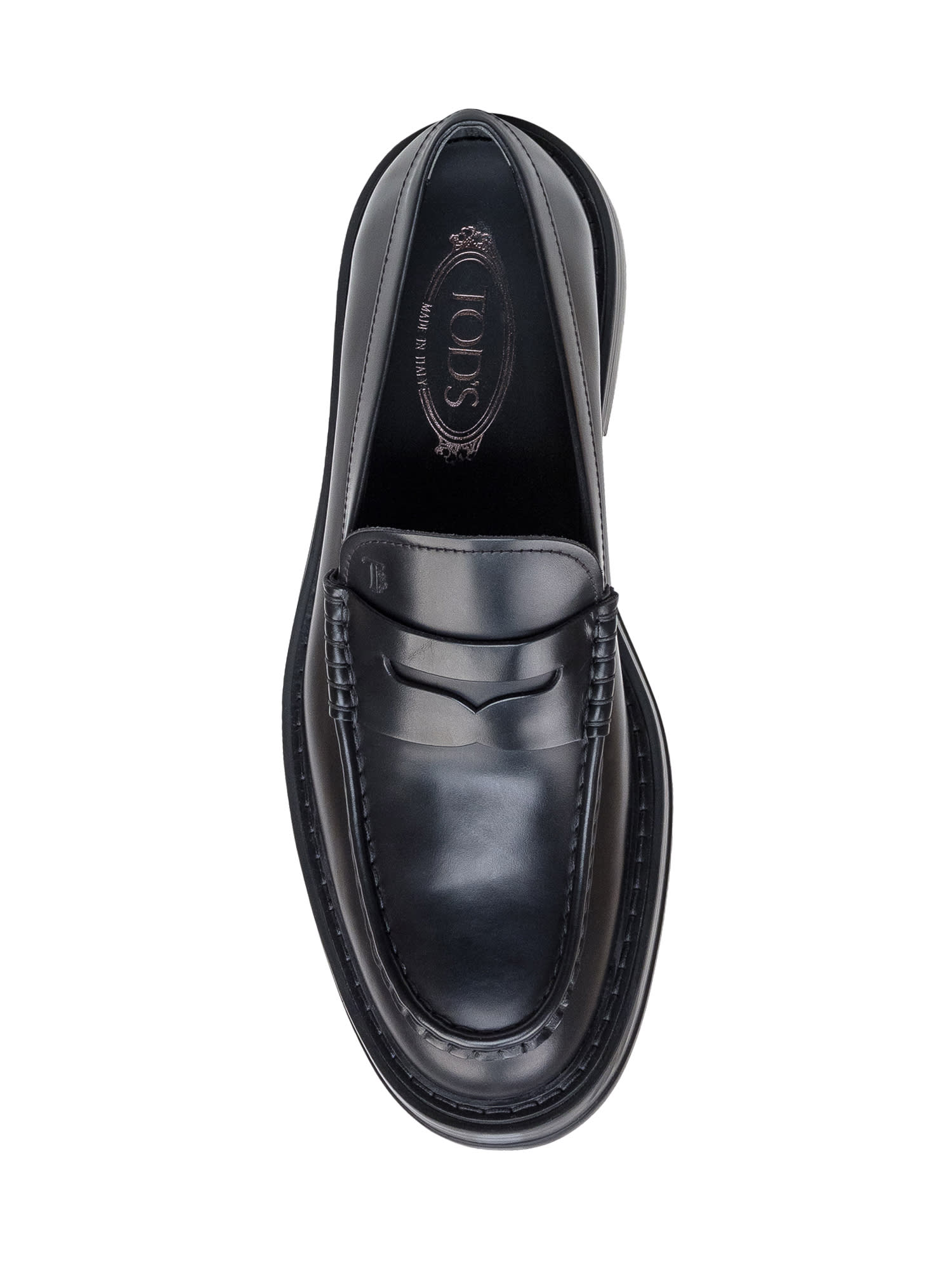 Shop Tod's Leather Loafer In Nero