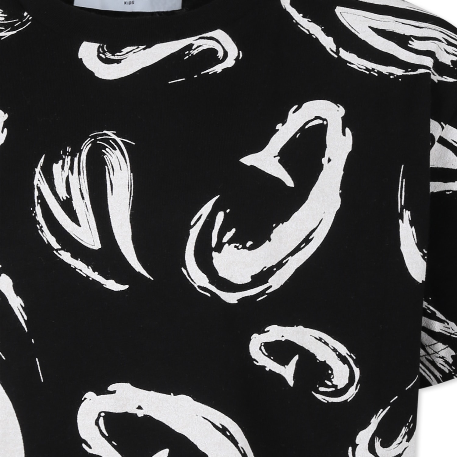 Msgm Black T-shirt For Boy With White Logo In Black