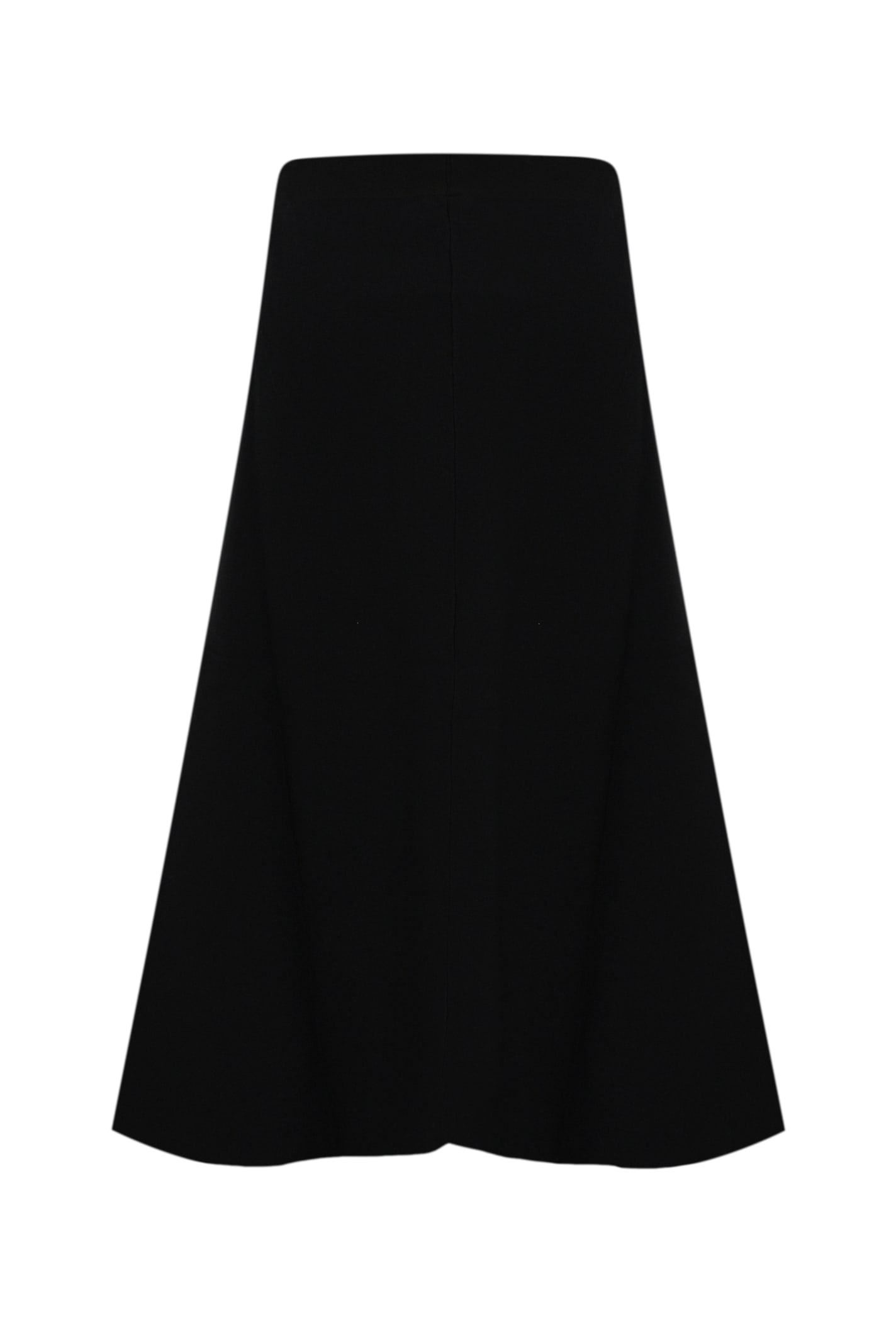 Liviana Conti Flared Skirt In Technical Nylon In Nero