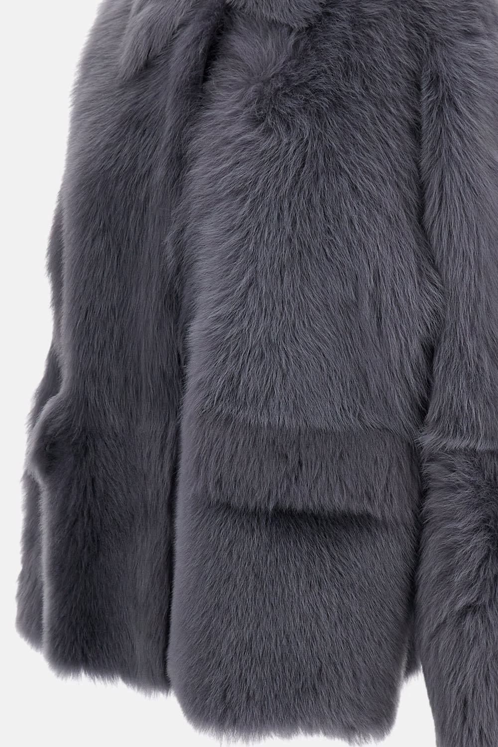 Desa 1972 Reversible Shearling Boxy Jacket In Gray