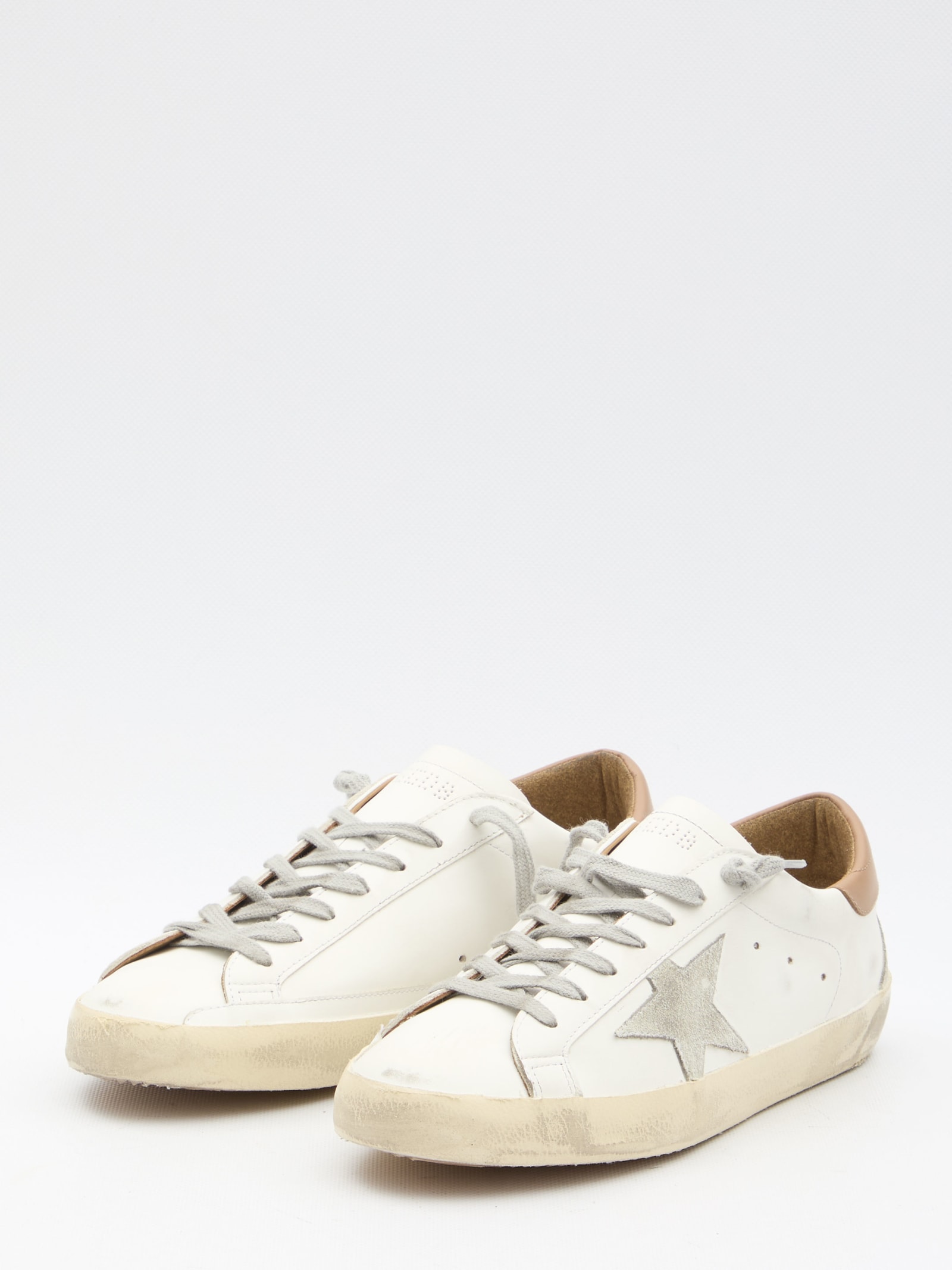 Shop Golden Goose Super-star Sneakers In Bianco