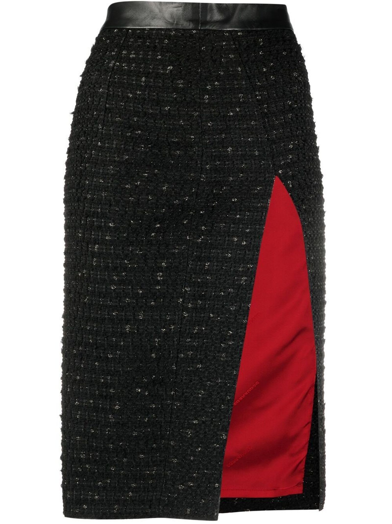 Dsquared2 Black Wool Blend Tweed Skirt