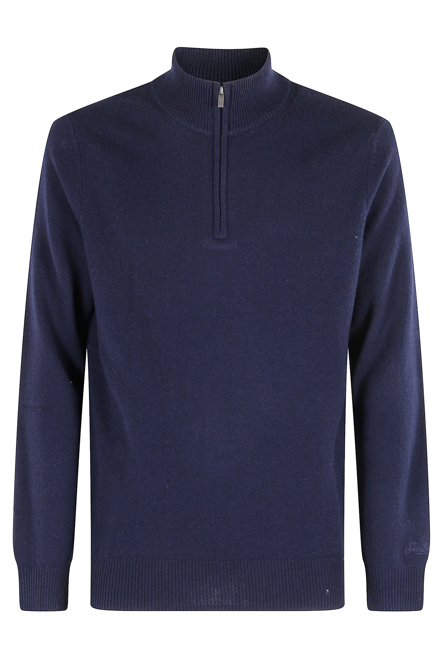 Mc2 Saint Barth Jermyn Zip-up Sweater In Blue