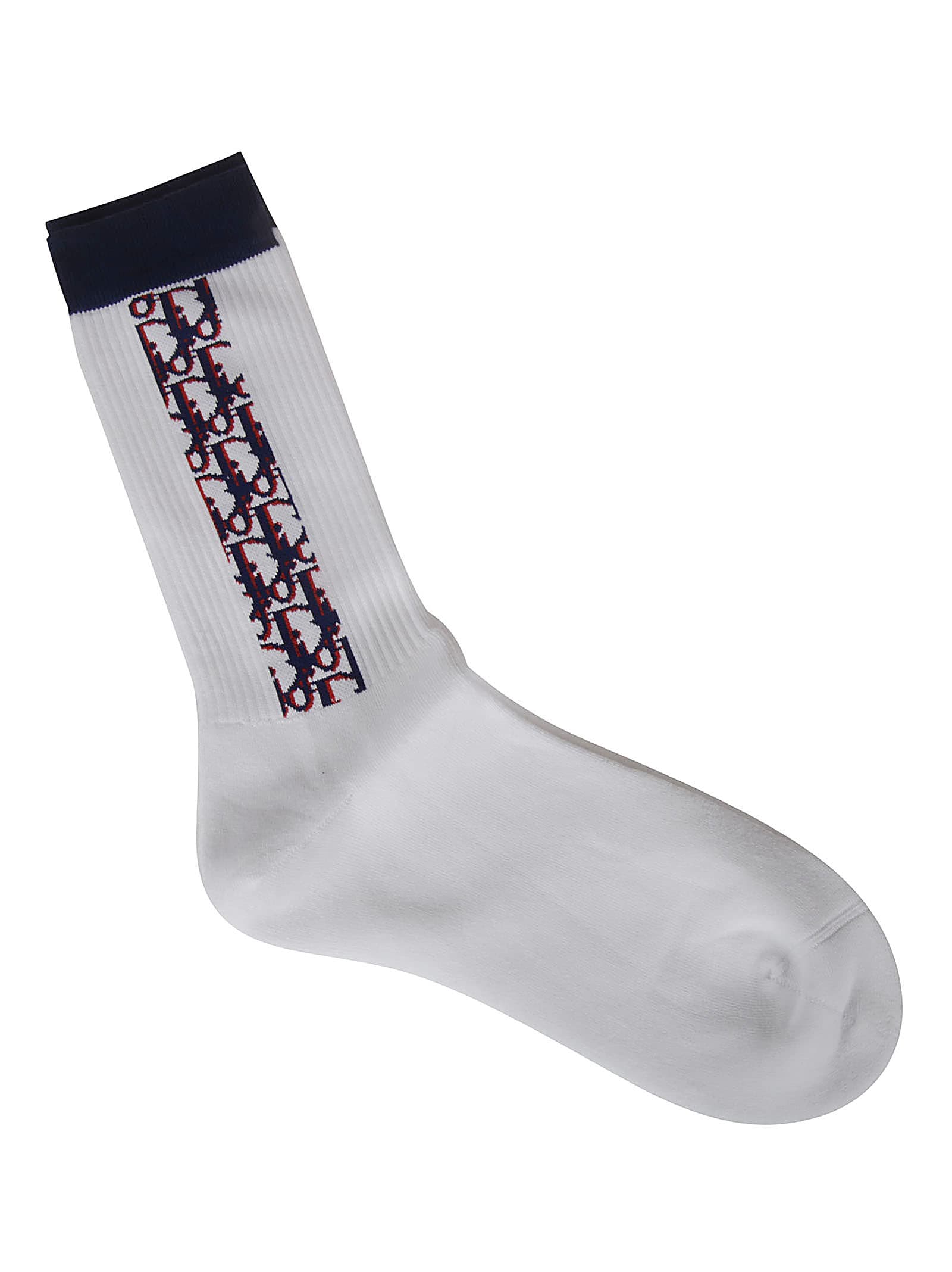 Dior Logo Motif Detail Socks In White