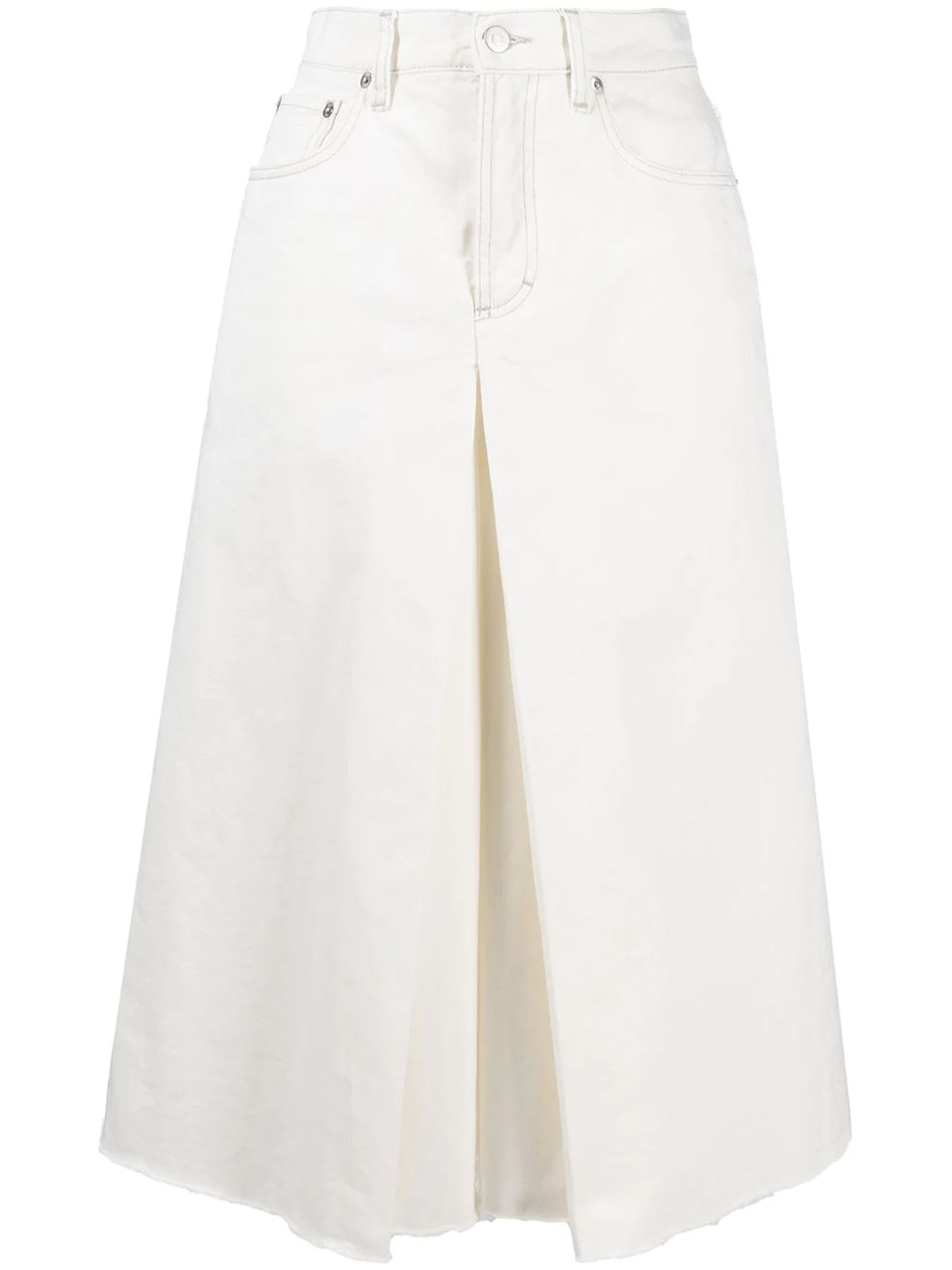 Maison Margiela White Cotton Blend Denim Shorts