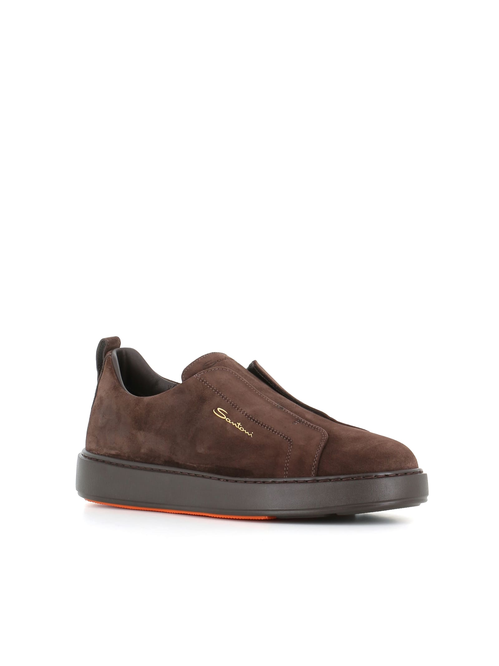 Shop Santoni Sneaker Victor In Brown