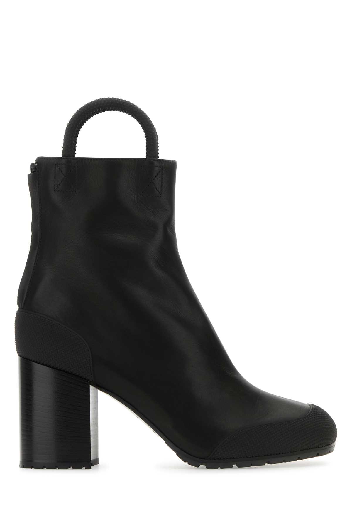 Black Leather Ankle Boots
