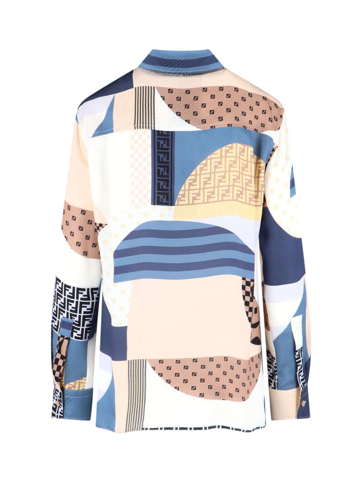 Fendi Camicia In Seta Stampata Donna In Multi