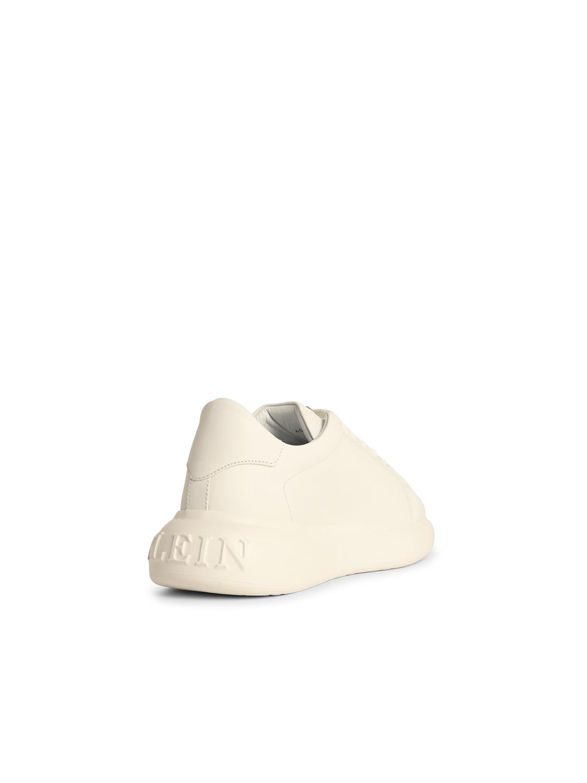 Philipp Plein Low Top New Basic Hexagon White Leather Sneakers In White