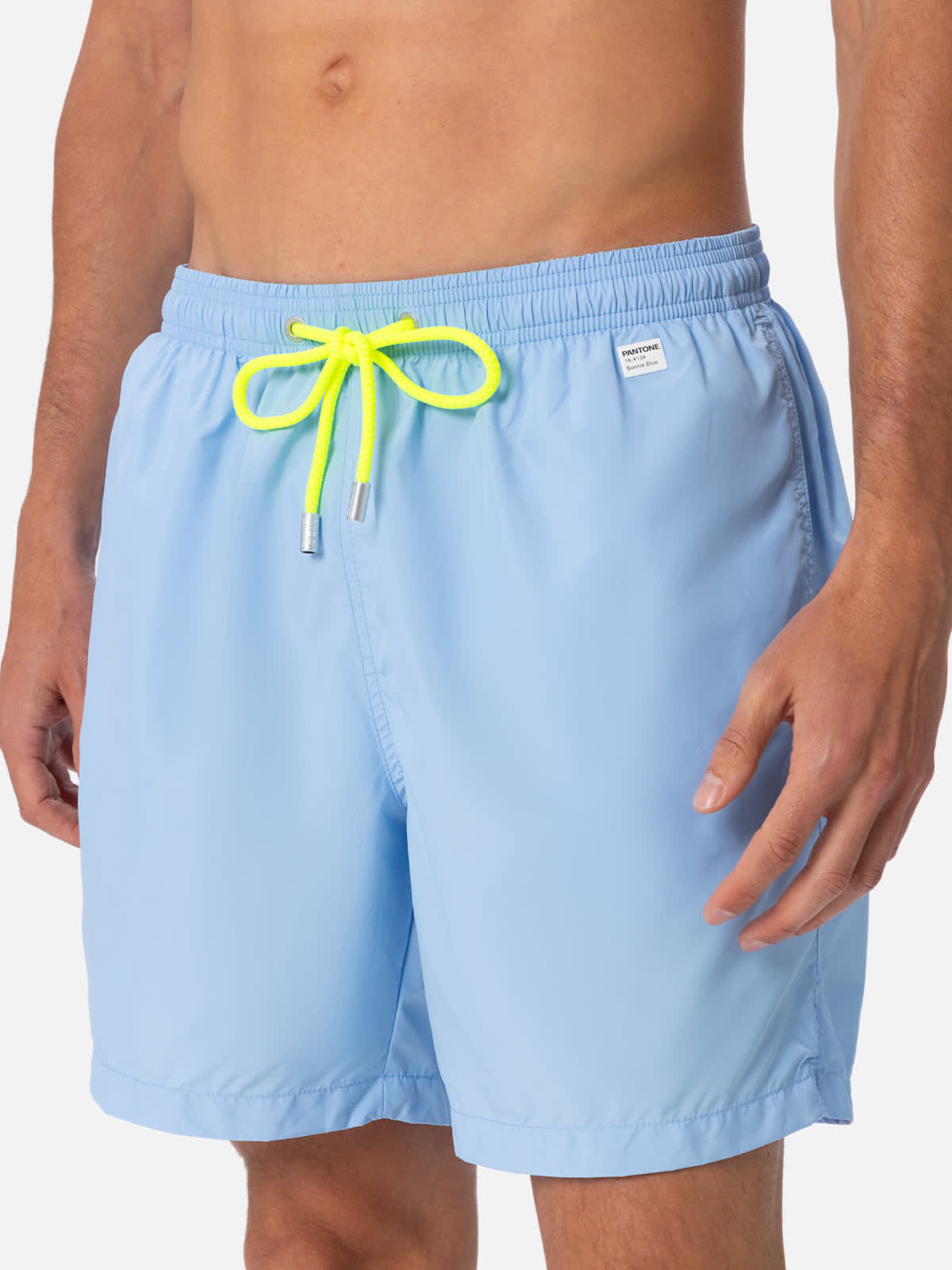 Mc2 Saint Barth Man Lightweight Fabric Sky Blue Swim-shorts Lighting Pantone Pantone Special Edition In Sky