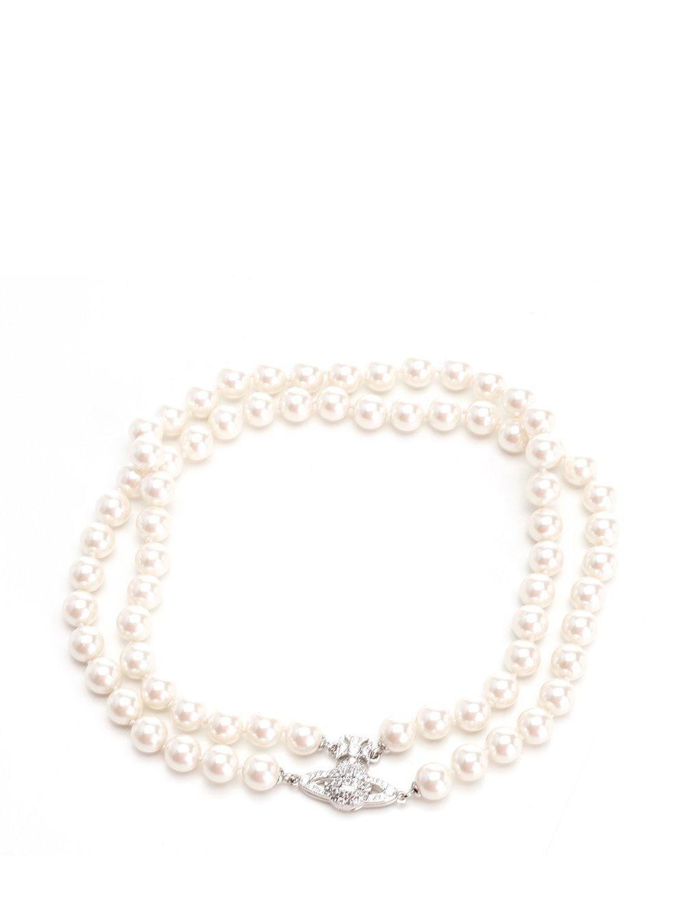 Shop Vivienne Westwood Orb Plaque Embellished Choker In Platinum