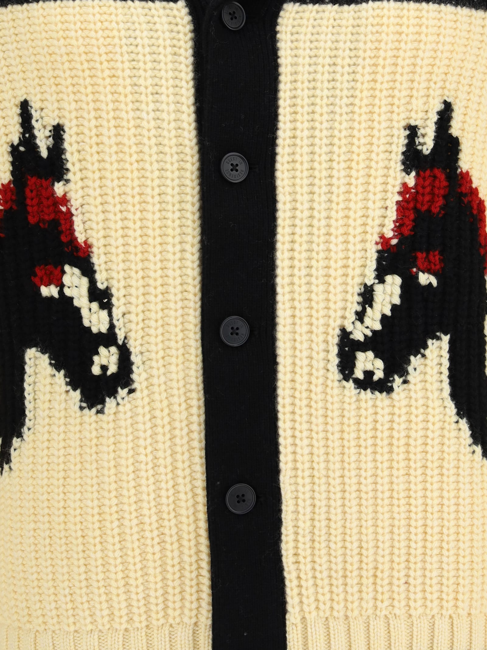 Guest In Residence Rodeo Shawl-collar Intarsia-knit Wool And Cashmere-blend Cardigan In Black