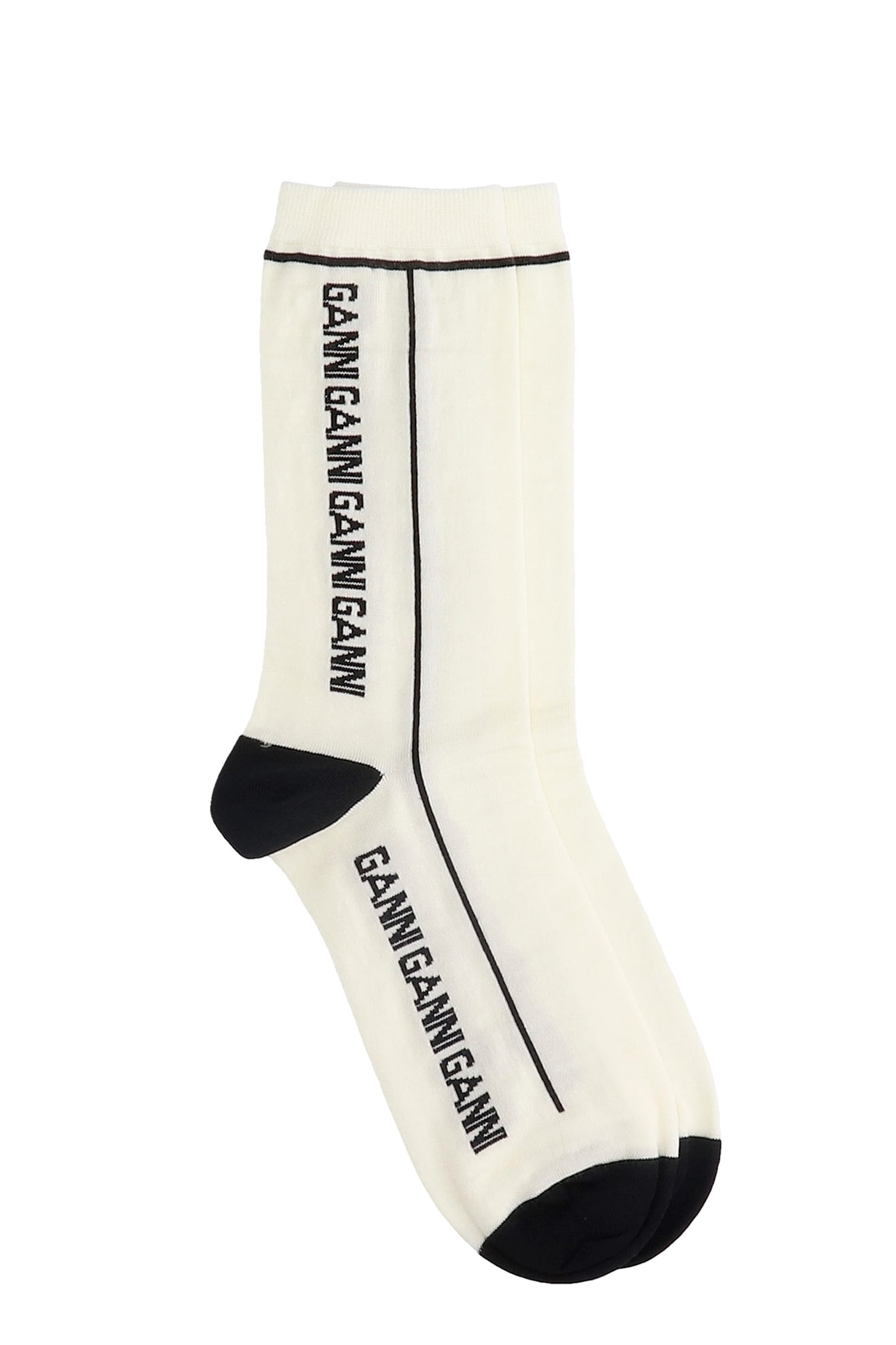 Ganni Socks In White Wool