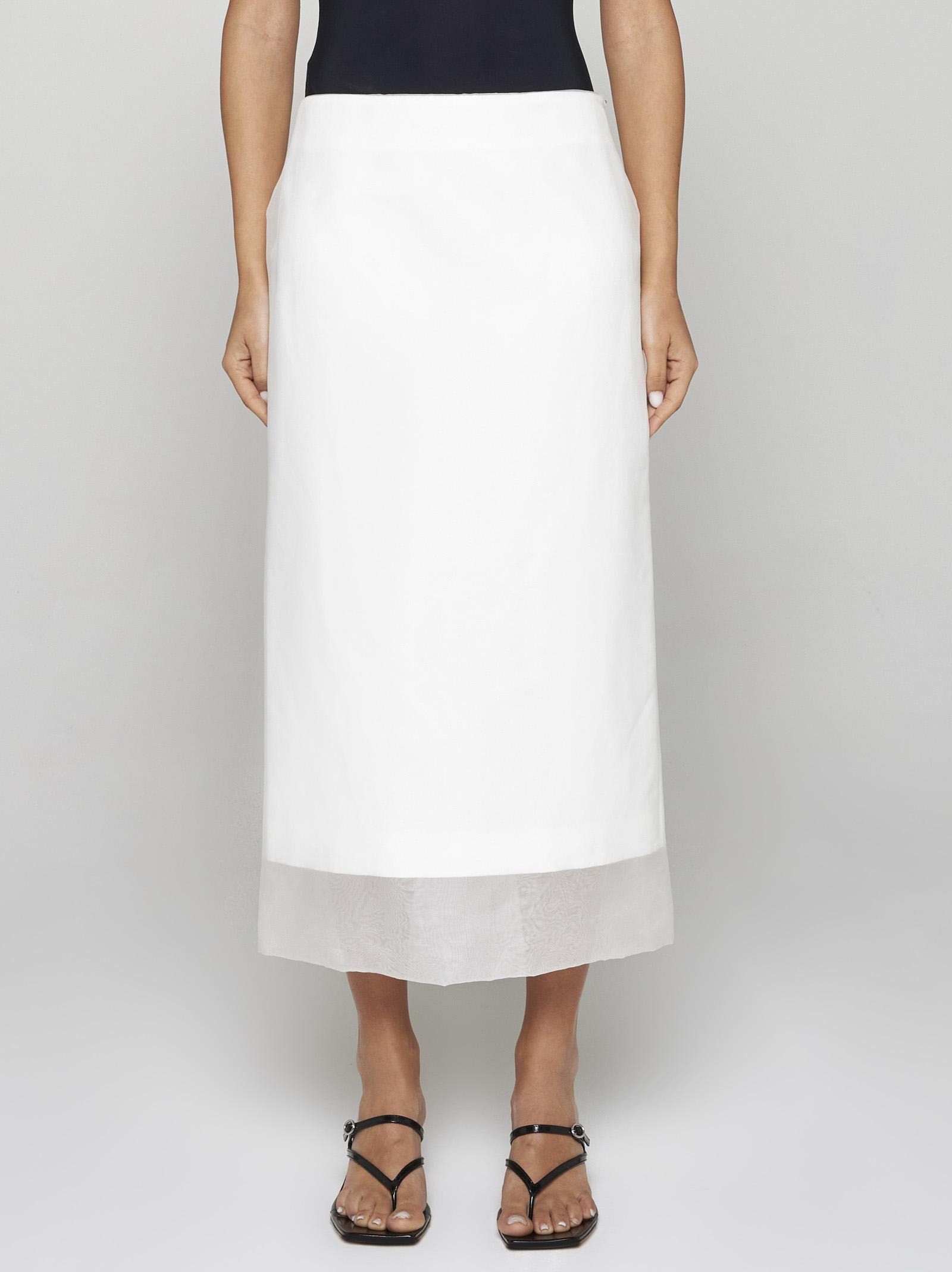 Shop Sportmax Aceti Double Layer Midi Skirt In Bianco