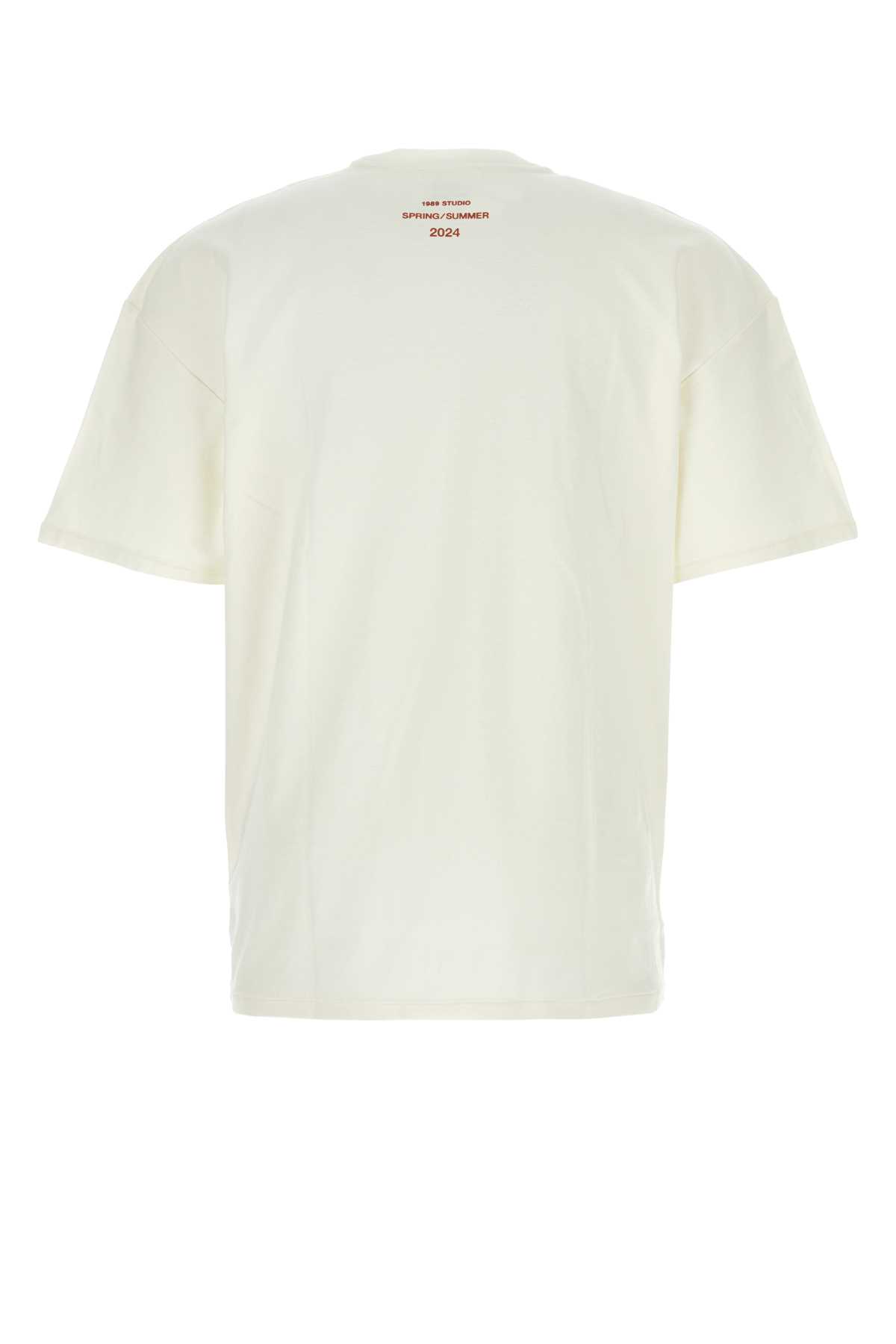 Shop 1989 Studio White Cotton T-shirt In Vintagewhite