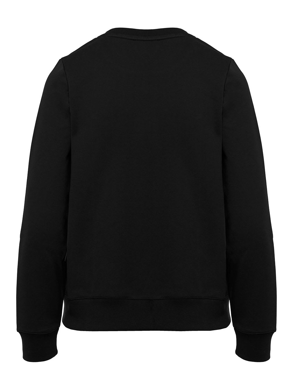 Shop Apc Tina Black Crewneck Sweatshirt With Contrasting Logo Print In Cotton Woman