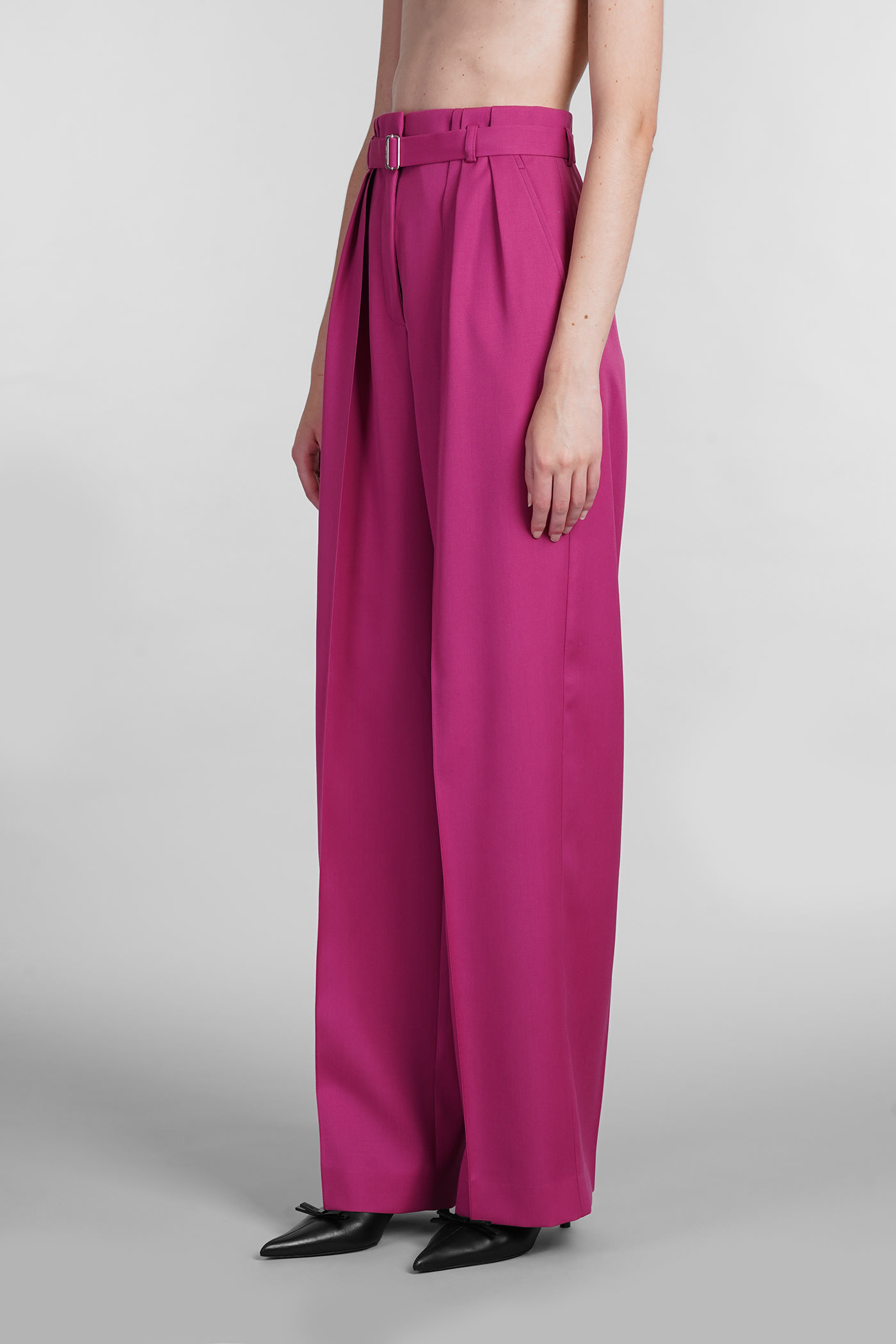Lanvin Pleat-detail Trousers In Fuchsia