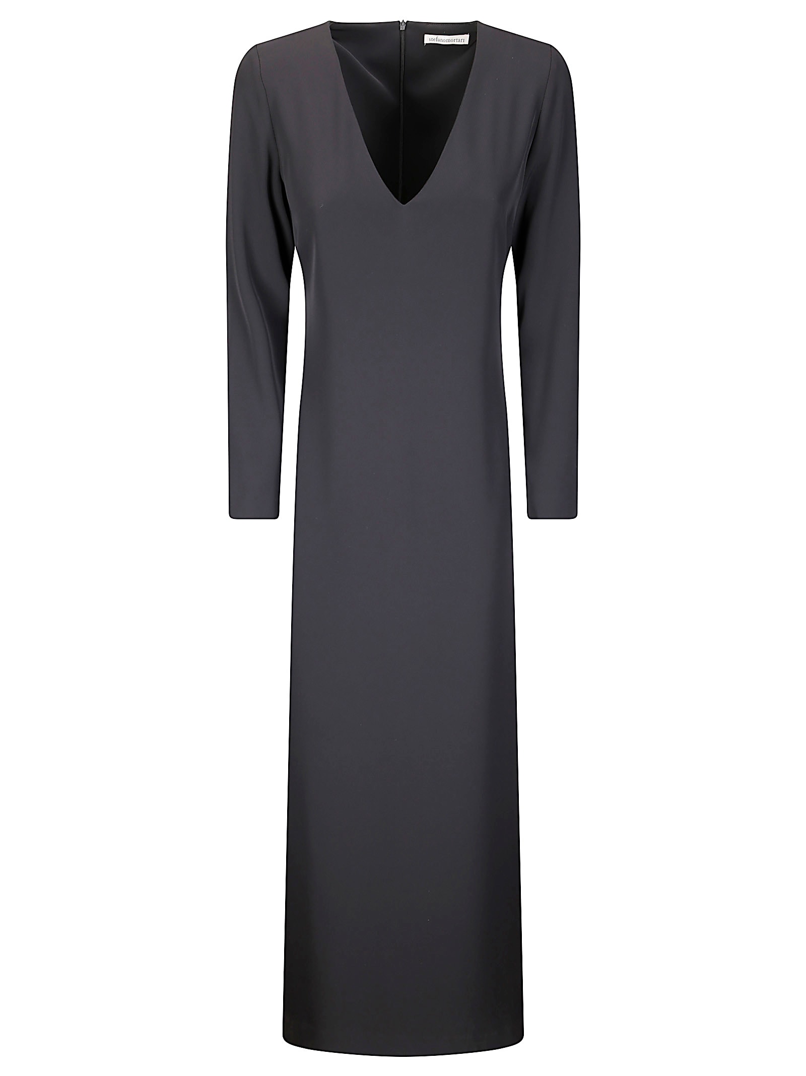 Stefano Mortari V-neck Long-sleeve Maxi Dress In Blue