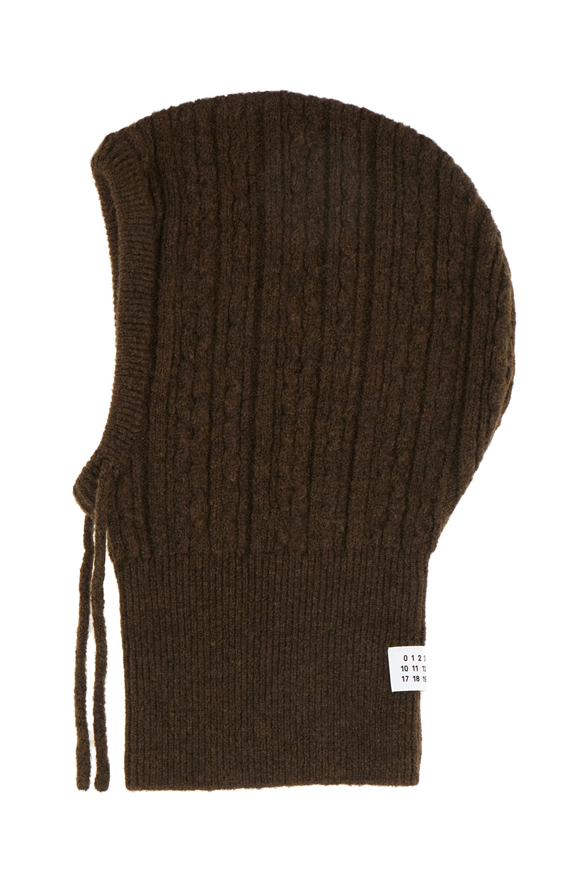 Mm6 Maison Margiela Chocolate Stretch Wool Blend Balaclava In Brown