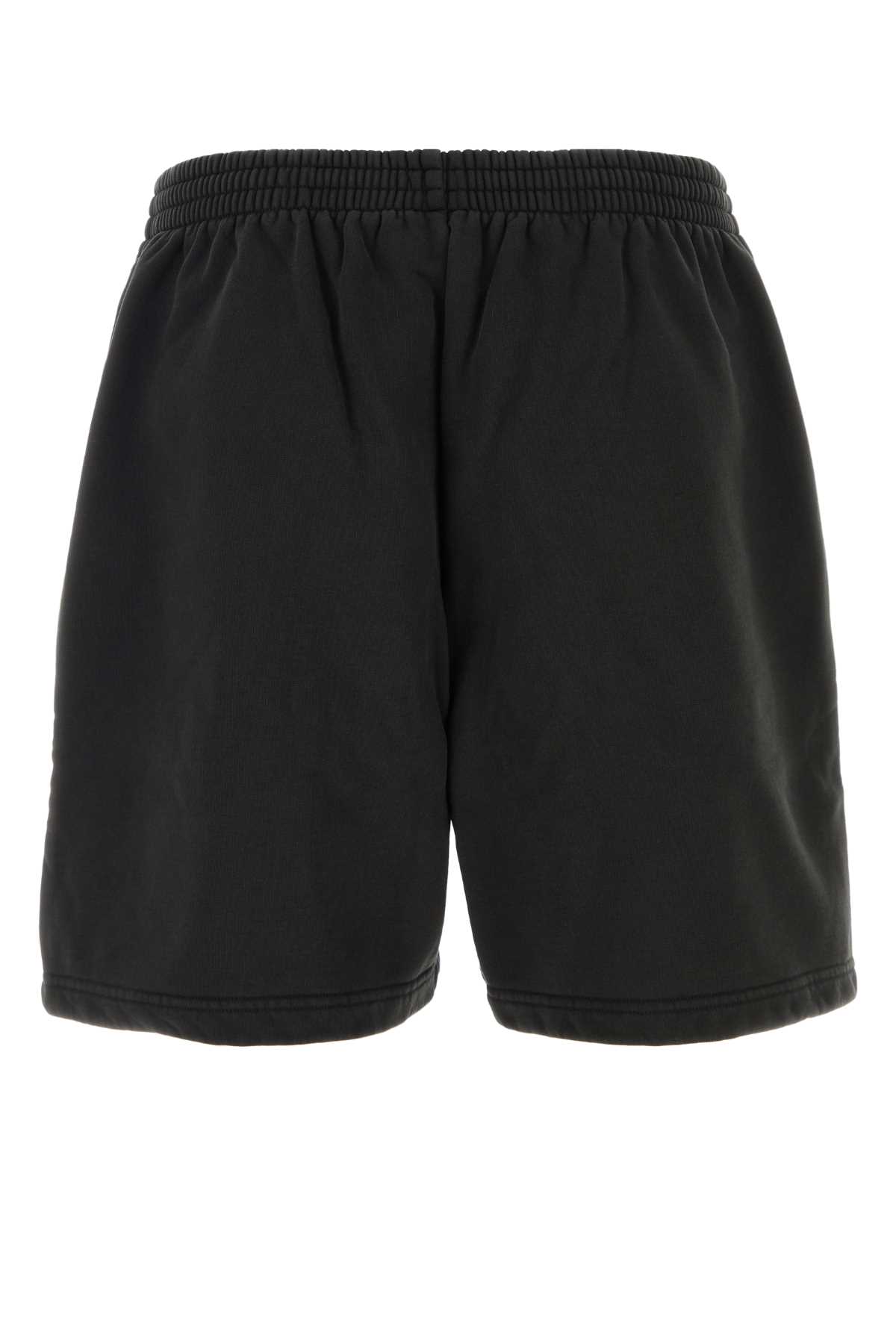 Shop Balenciaga Charcoal Cotton Bermuda Shorts In Fadedblack