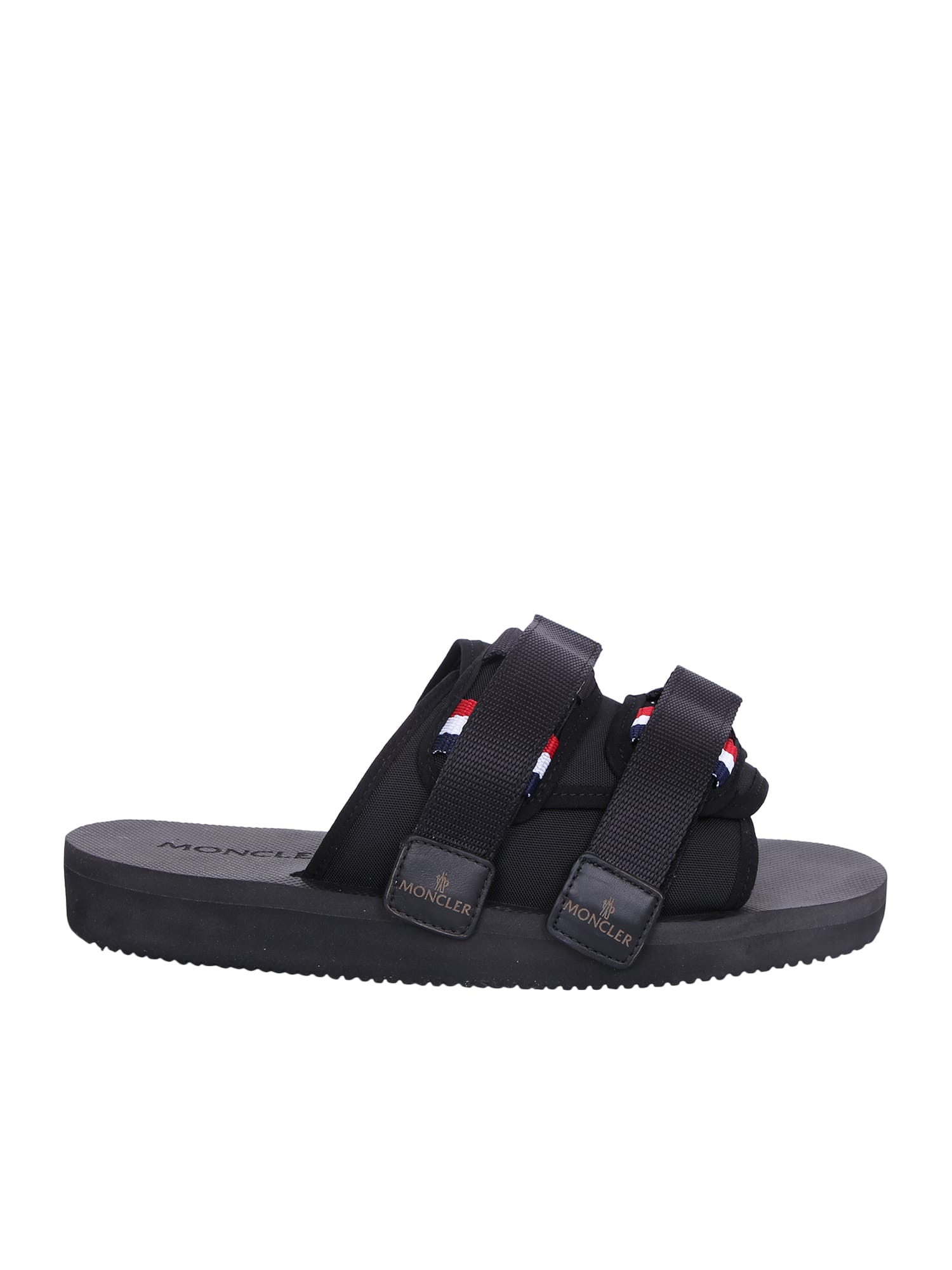Shop Moncler Slideworks Sandals In Black